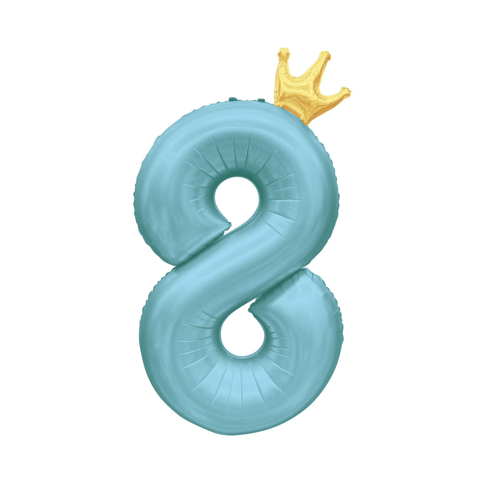 Balónek fóliový 82 cm světle modrý s korunkou číslo 8 Albi Albi