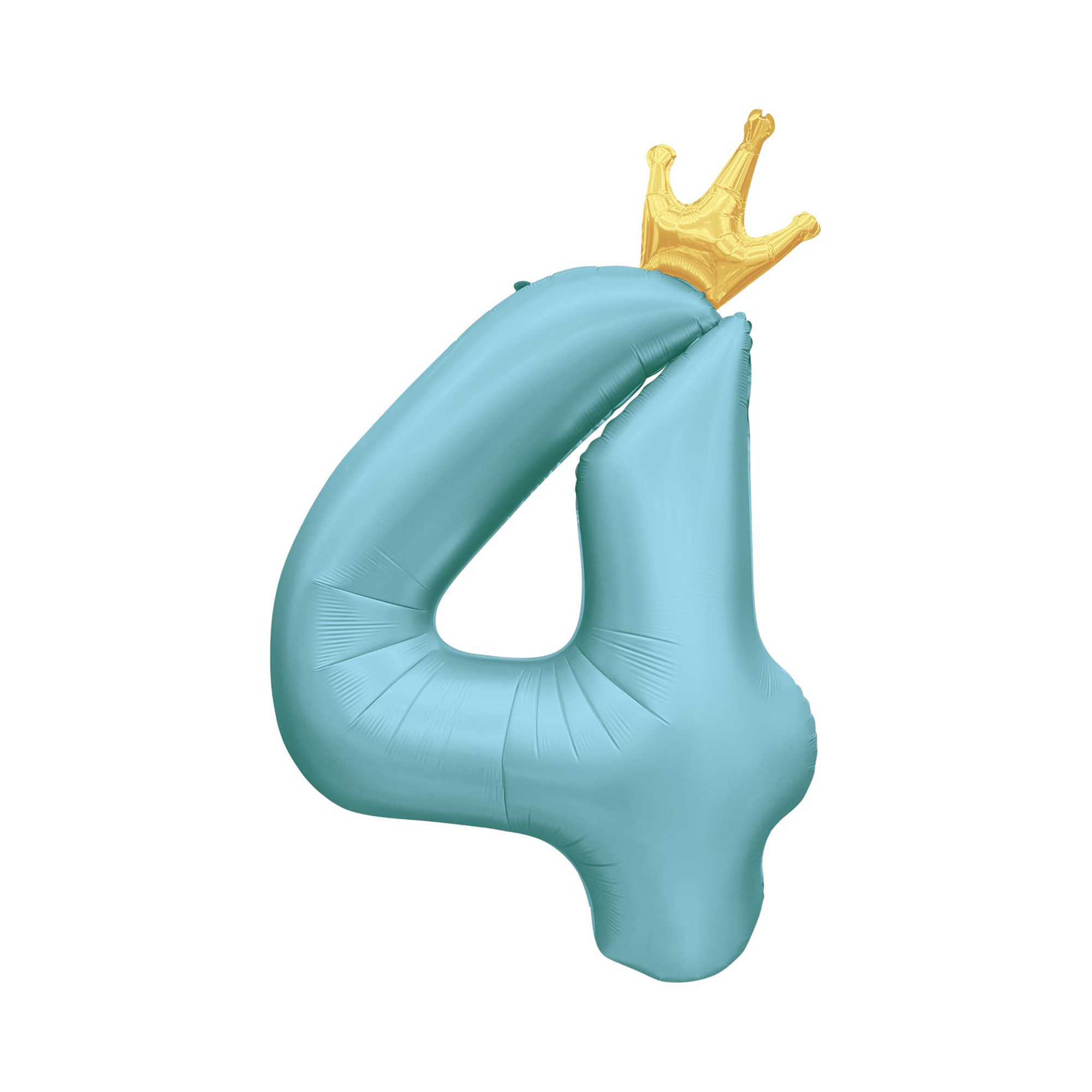 Balónek fóliový 82 cm světle modrý s korunkou číslo 4 Albi Albi