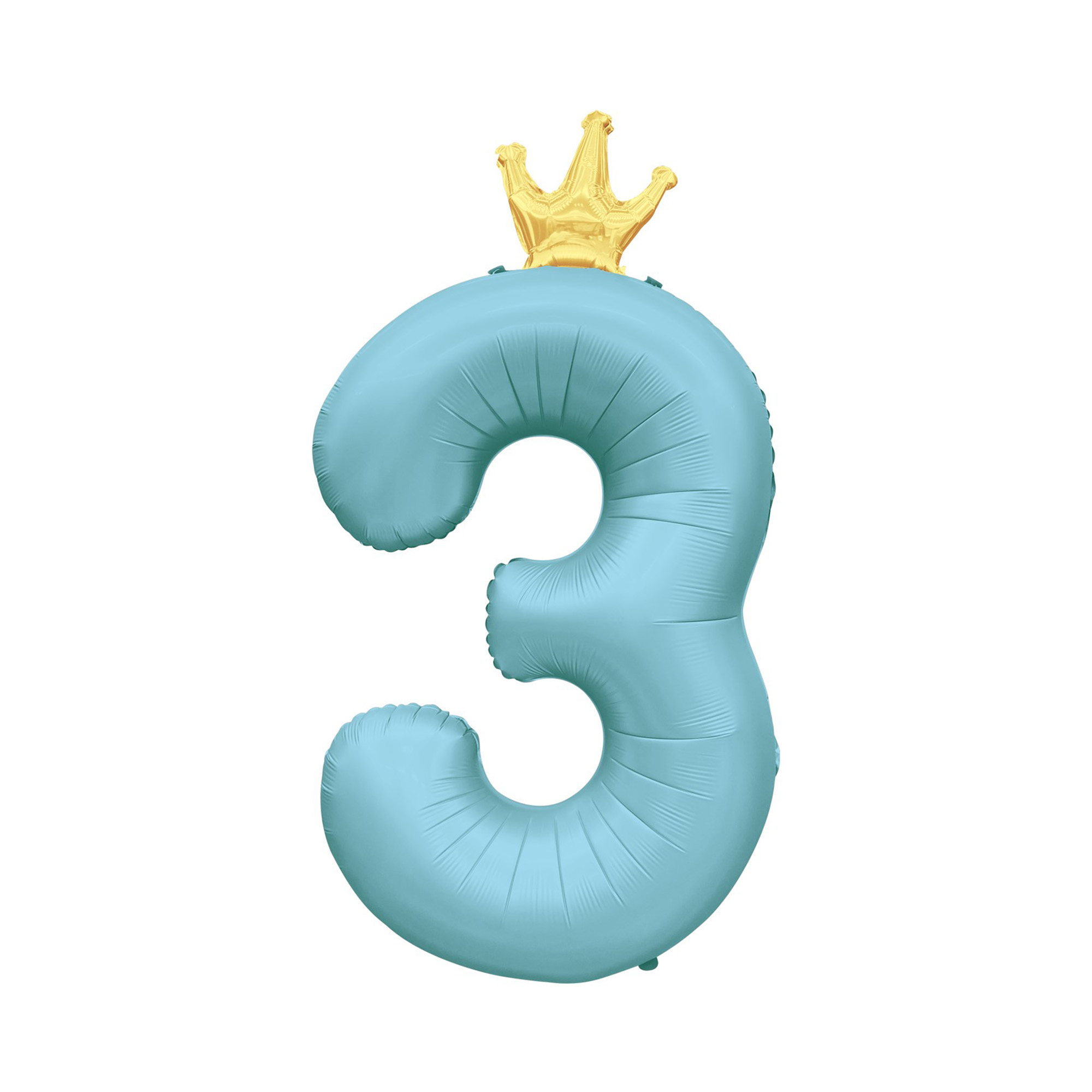 Balónek fóliový 82 cm světle modrý s korunkou číslo 3 Albi Albi