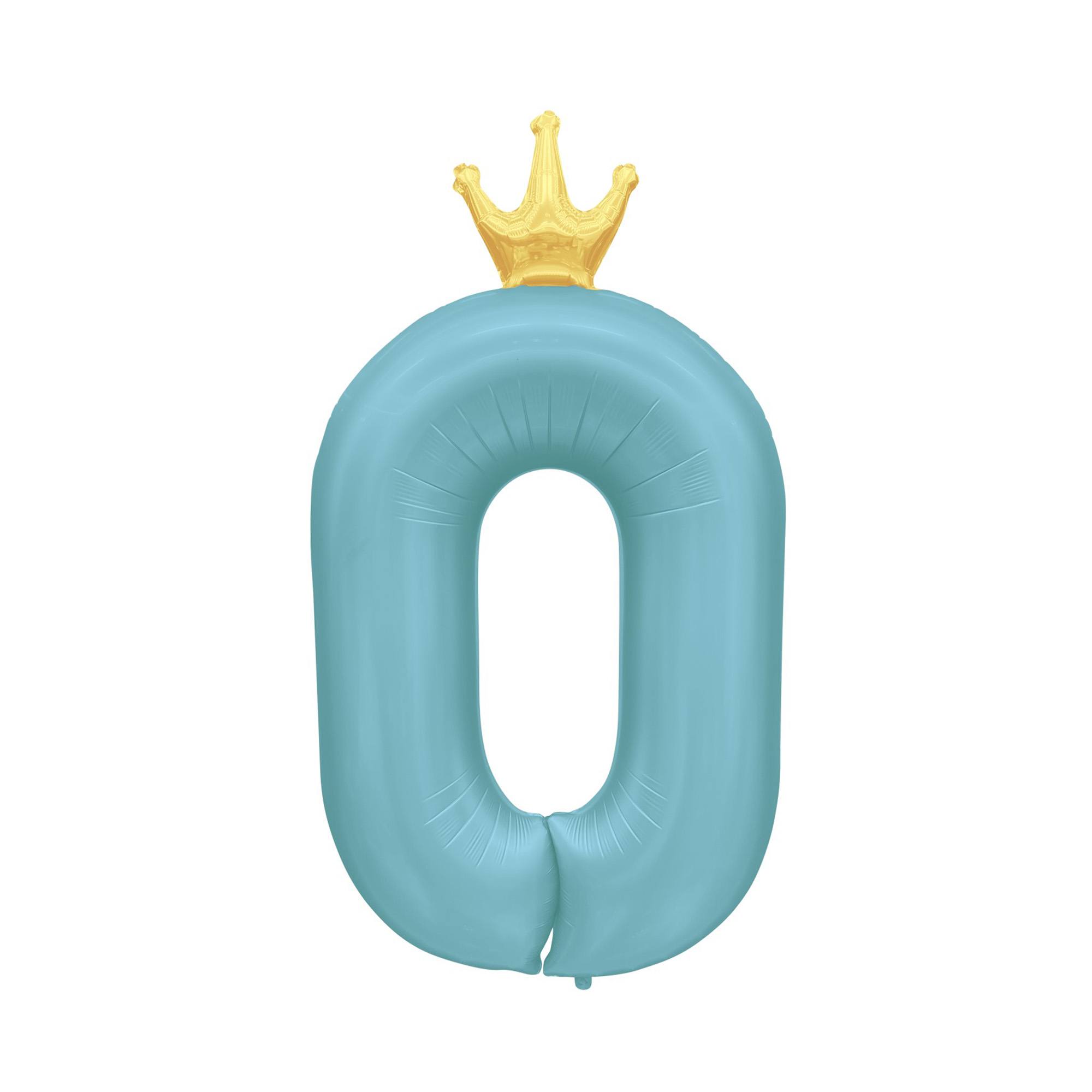 Balónek fóliový 82 cm světle modrý s korunkou číslo 0 Albi Albi