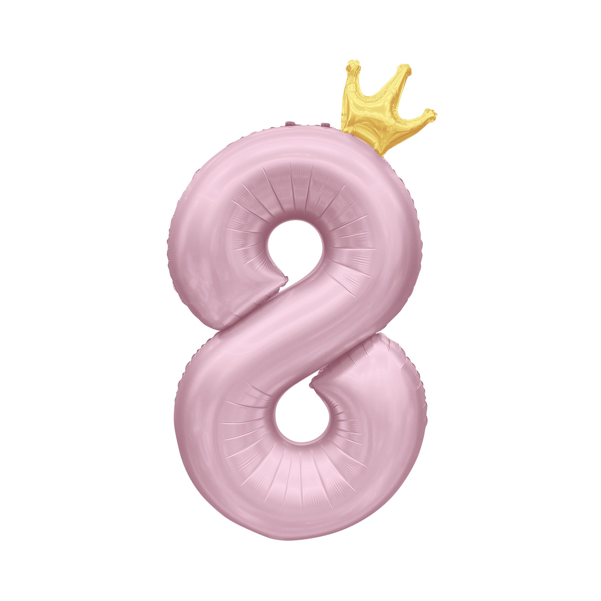 Balónek fóliový 82 cm světle růžový s korunkou číslo 8 Albi Albi