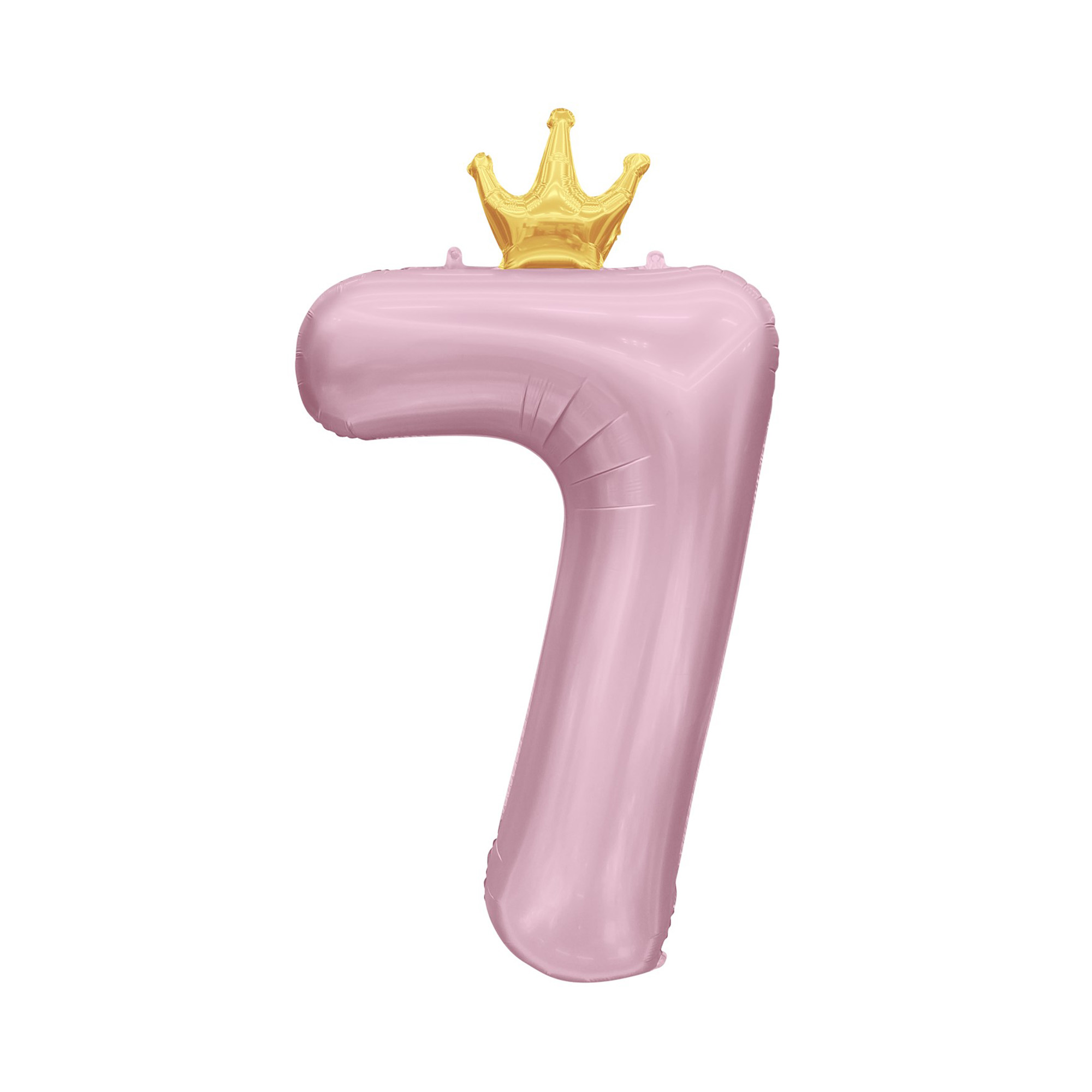 Balónek fóliový 82 cm světle růžový s korunkou číslo 7 Albi Albi