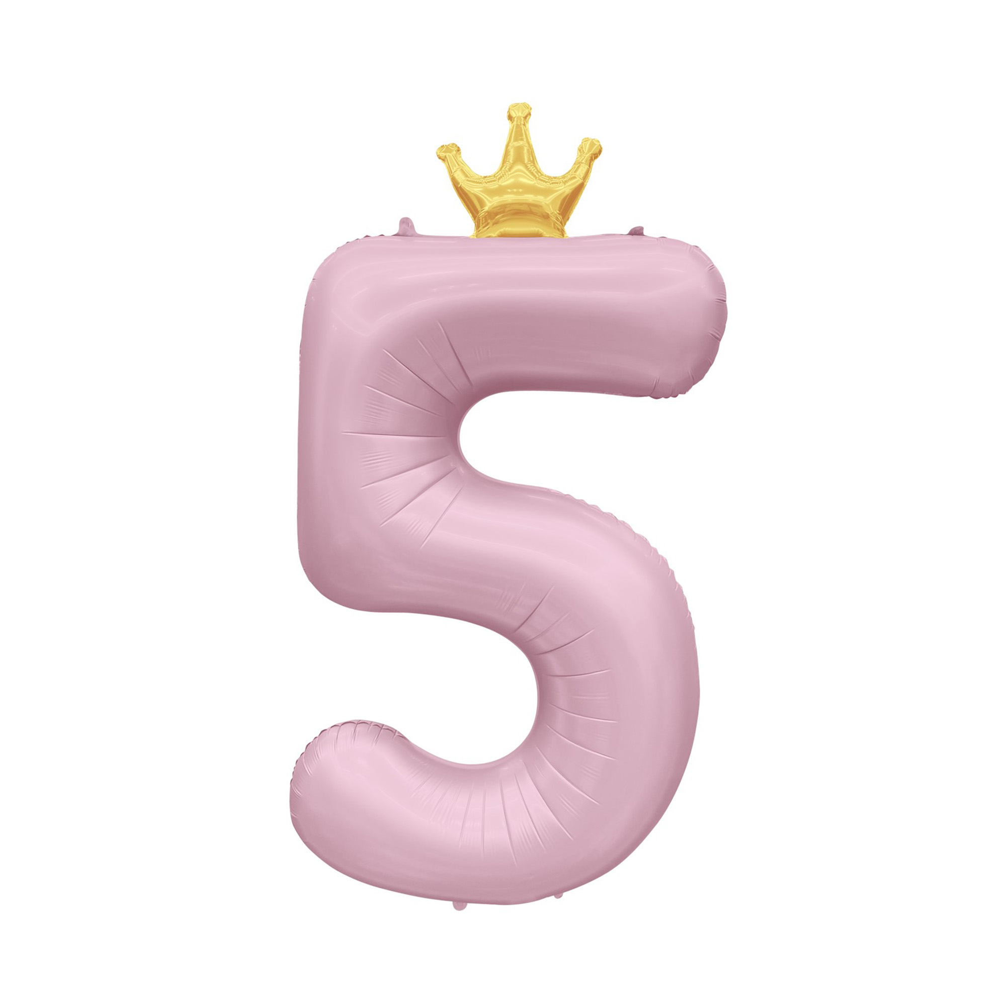 Balónek fóliový 82 cm světle růžový s korunkou číslo 5 Albi Albi