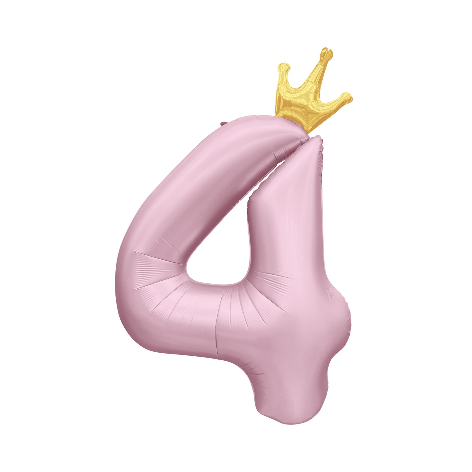 Balónek fóliový 82 cm světle růžový s korunkou číslo 4 Albi Albi