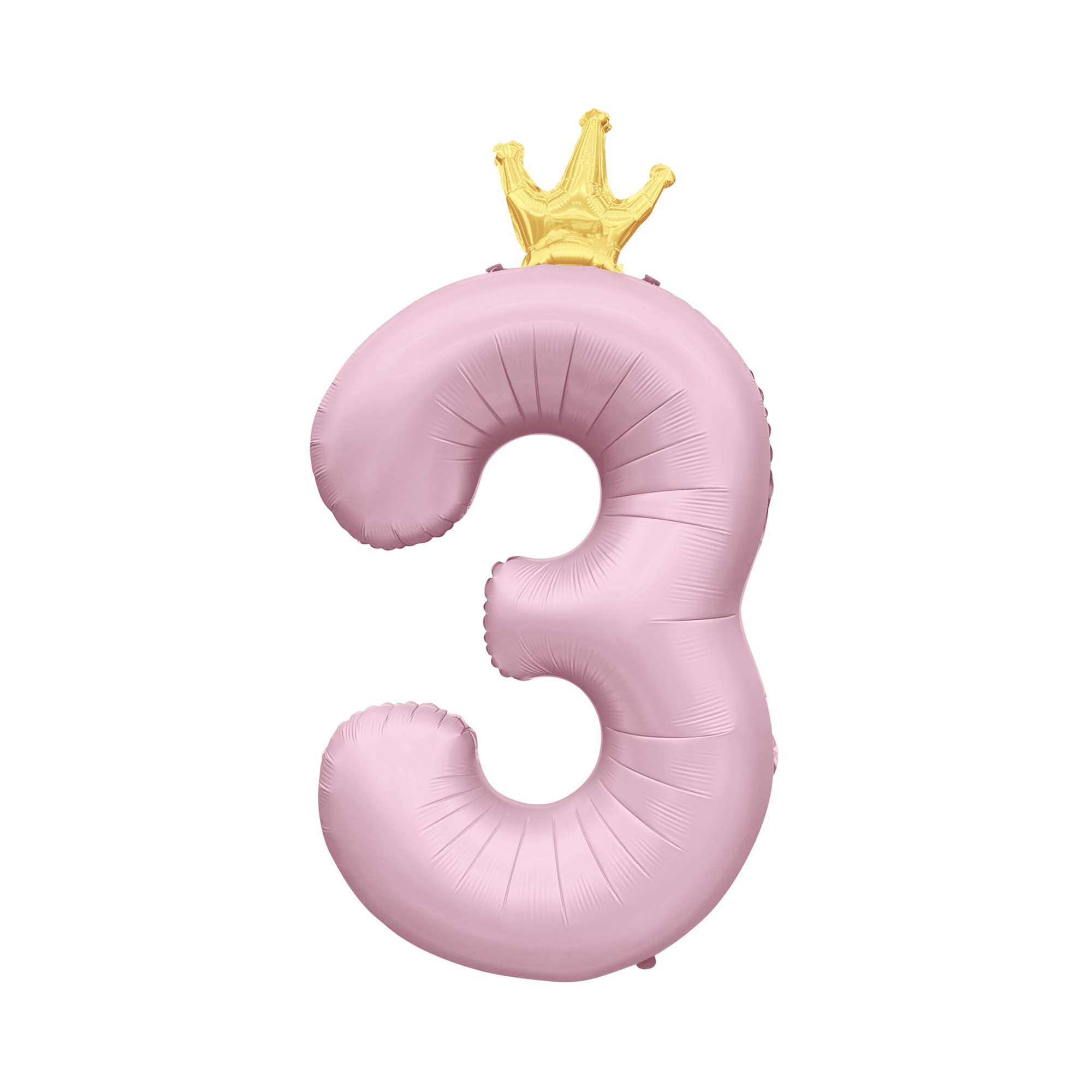 Balónek fóliový 82 cm světle růžový s korunkou číslo 3 Albi Albi