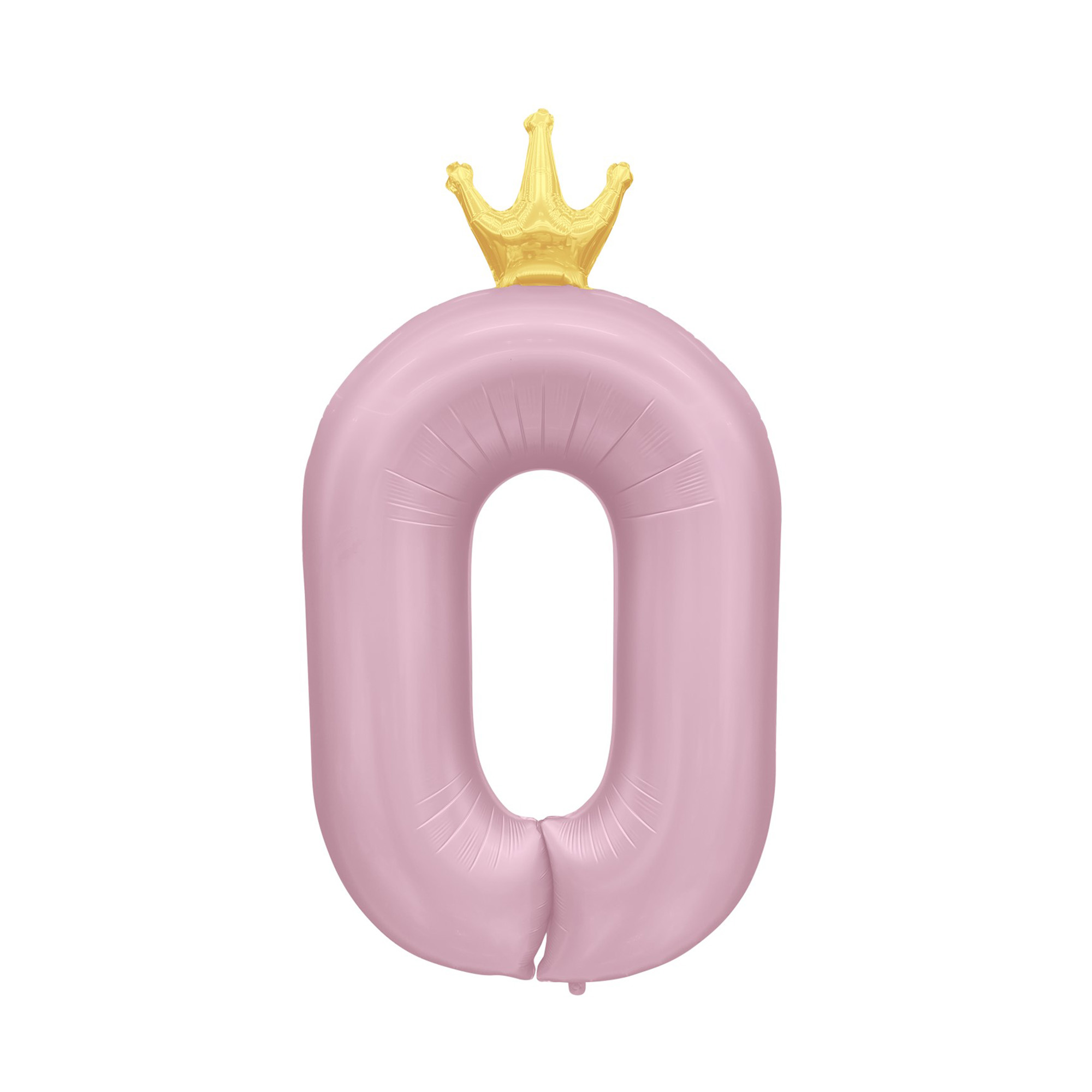 Balónek fóliový 82 cm světle růžový s korunkou číslo 0 Albi Albi