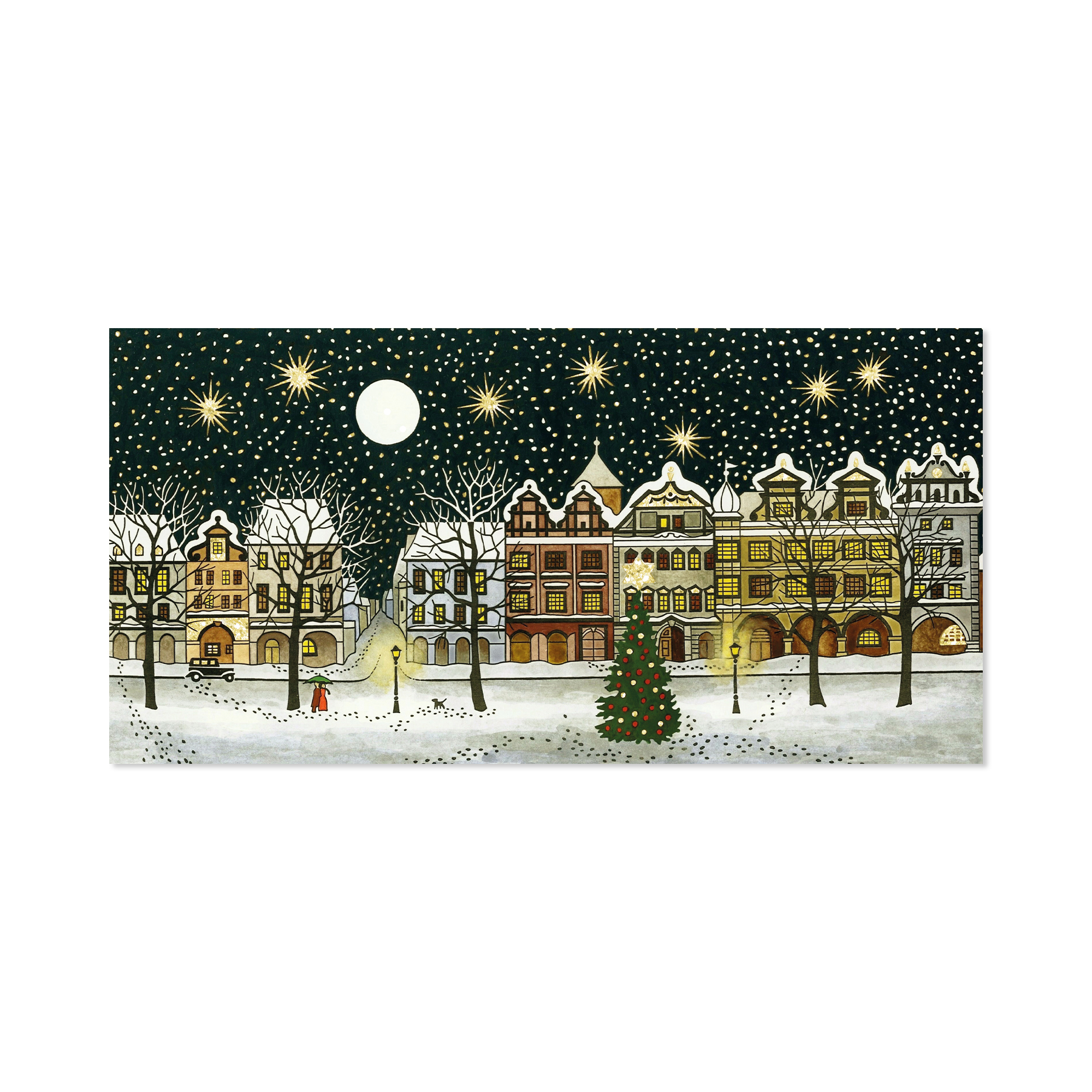 Vánoční přání - Zasněžená ulice Albi Albi