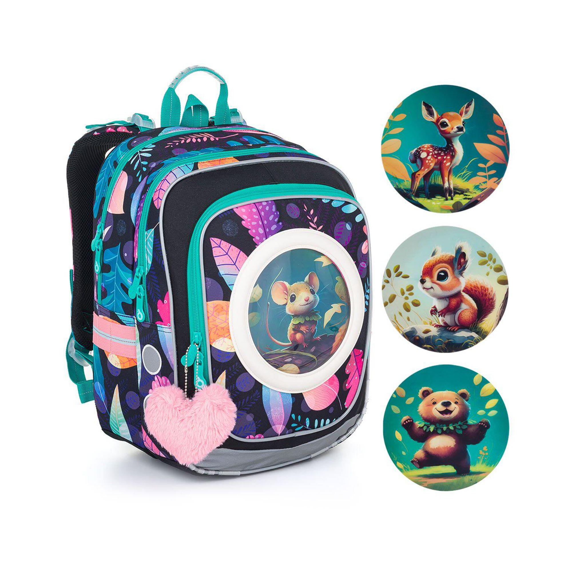 Školní batoh ENDY - Listy se zvířátky Topgal Topgal