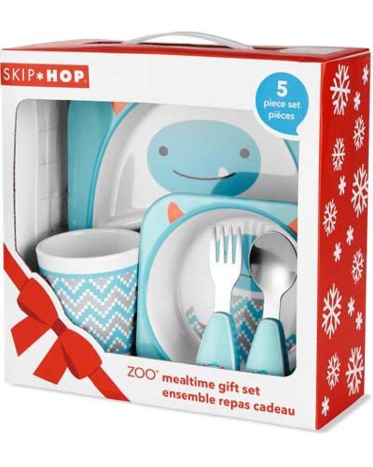 SKIP HOP Zoo Jídelní dárkový set melaminový Winter Yeti 6 m+ Skip Hop