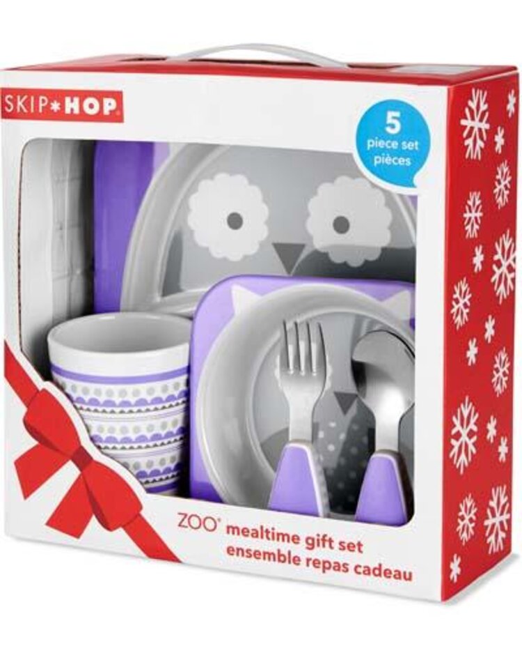 SKIP HOP Zoo Jídelní dárkový set melaminový Winter Sova 6 m+ Skip Hop