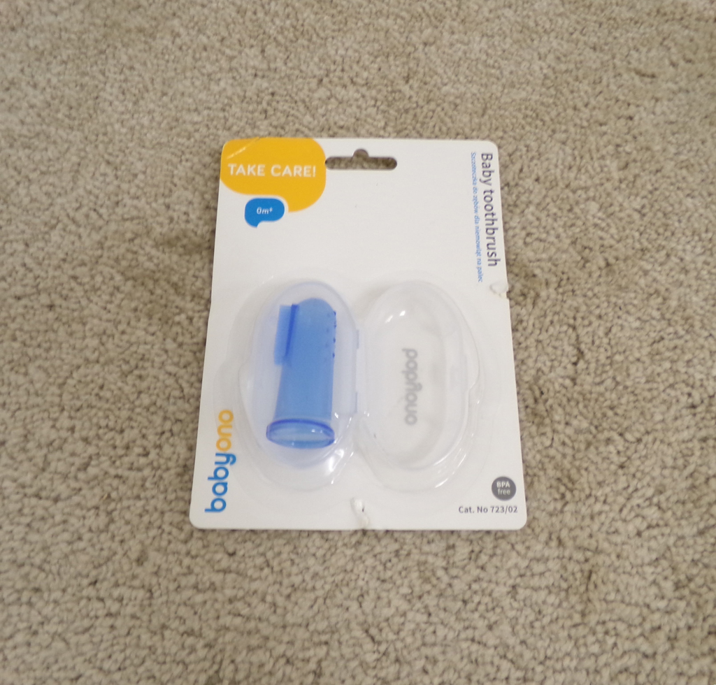 BABYONO Kartáček zubní prstový s pouzdrem modrý BabyOno