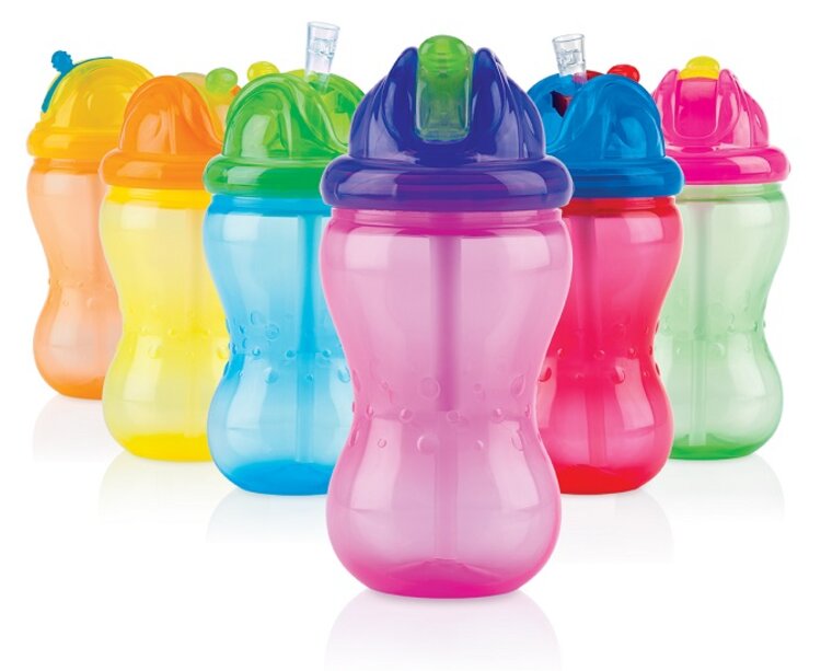 NUBY Hrneček netekoucí se sklápěcím brčkem a regulovatelným průtokem 360 ml