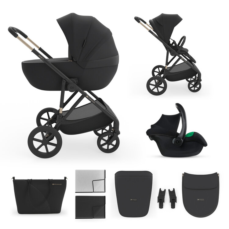 KINDERKRAFT Kočárek kombinovaný 3v1 Prime 3 Venezian Black Kinderkraft