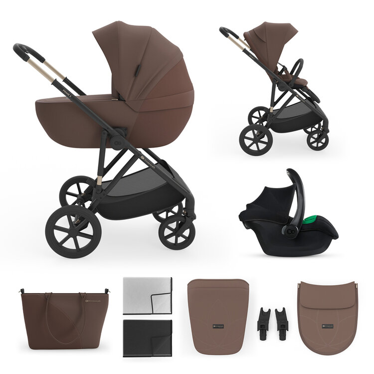 KINDERKRAFT Kočárek kombinovaný 3v1 Prime 3 Velvet Mocca Kinderkraft