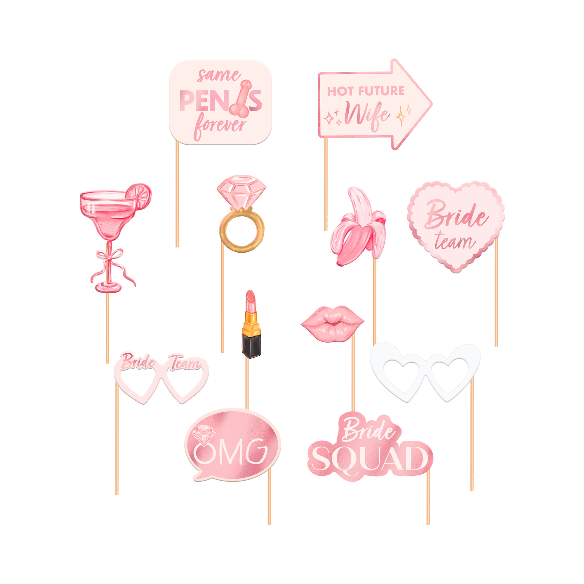 Rekvizity do fotokoutku Bride to be 12 ks Albi Albi