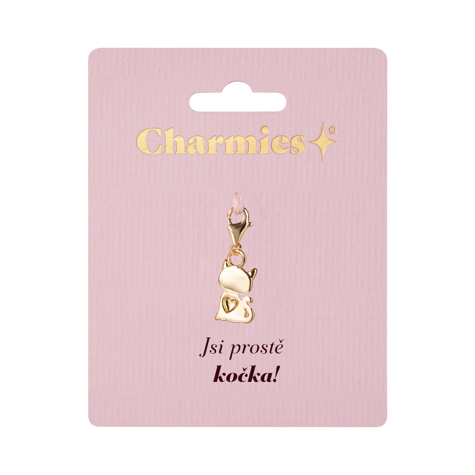 Zlatý přívěsek kočky - Jsi prostě kočka Albi Albi
