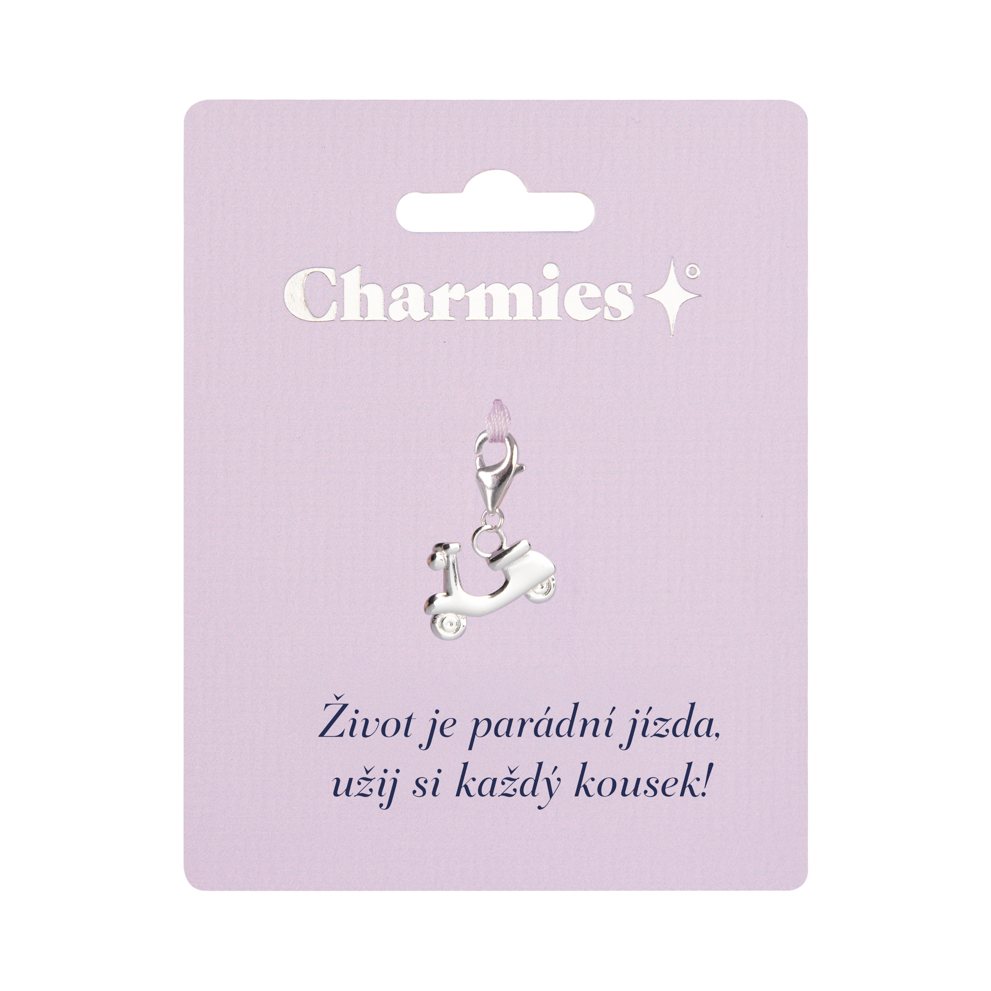 Stříbrný přívěsek motorky - Život je jízda Albi Albi