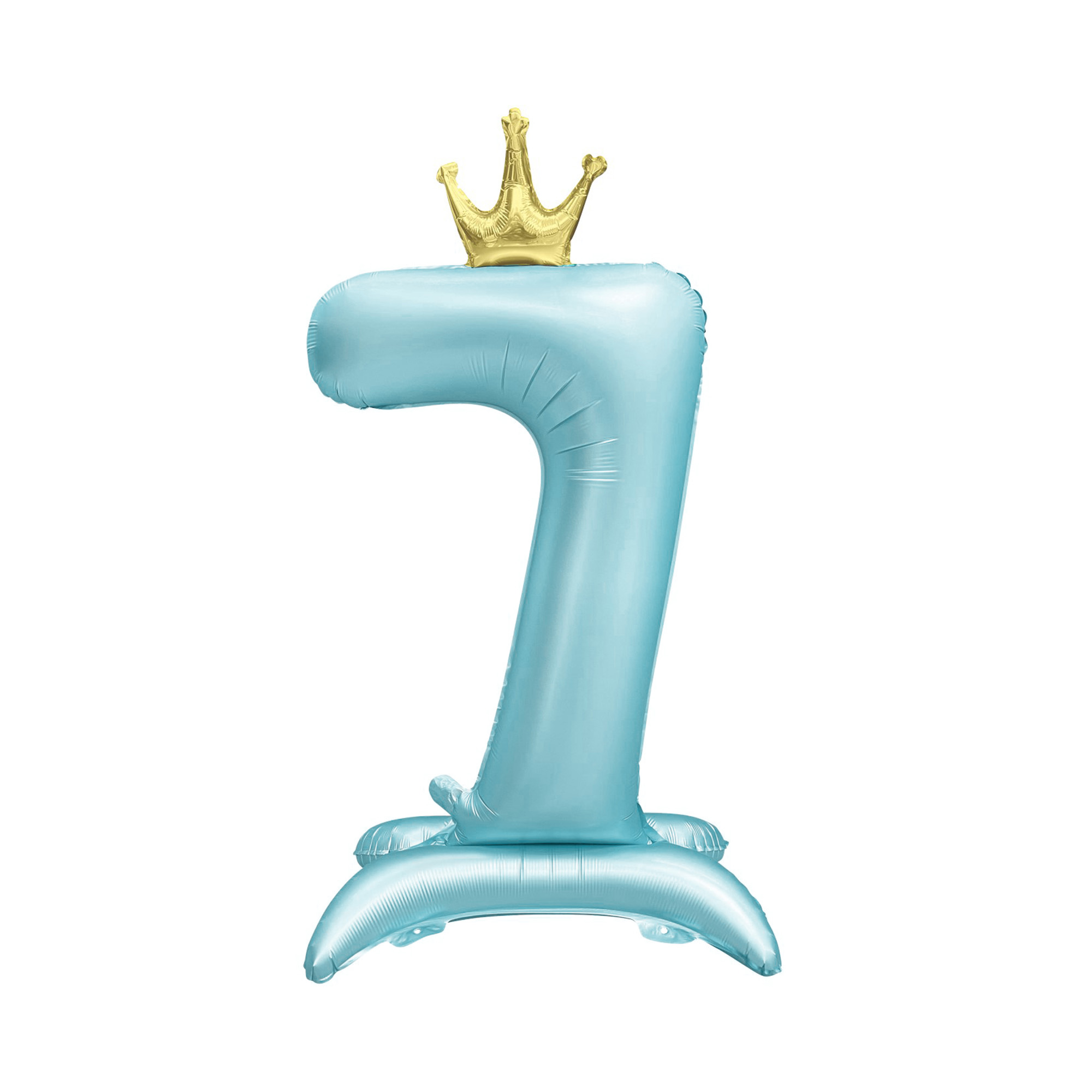 Balónek fóliový Stojící číslo 7 s korunkou světle modré 82 cm Albi Albi