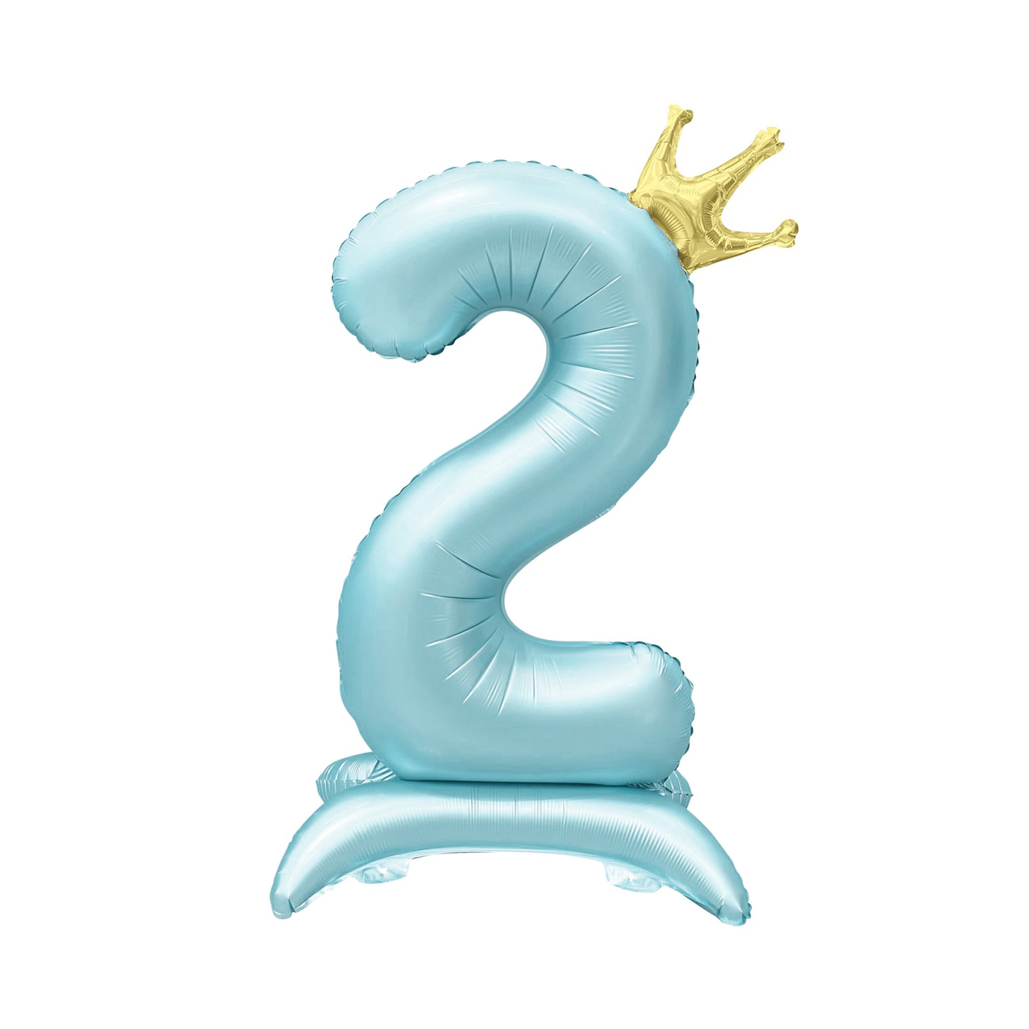 Balónek fóliový Stojící číslo 2 s korunkou světle modré 82 cm Albi Albi