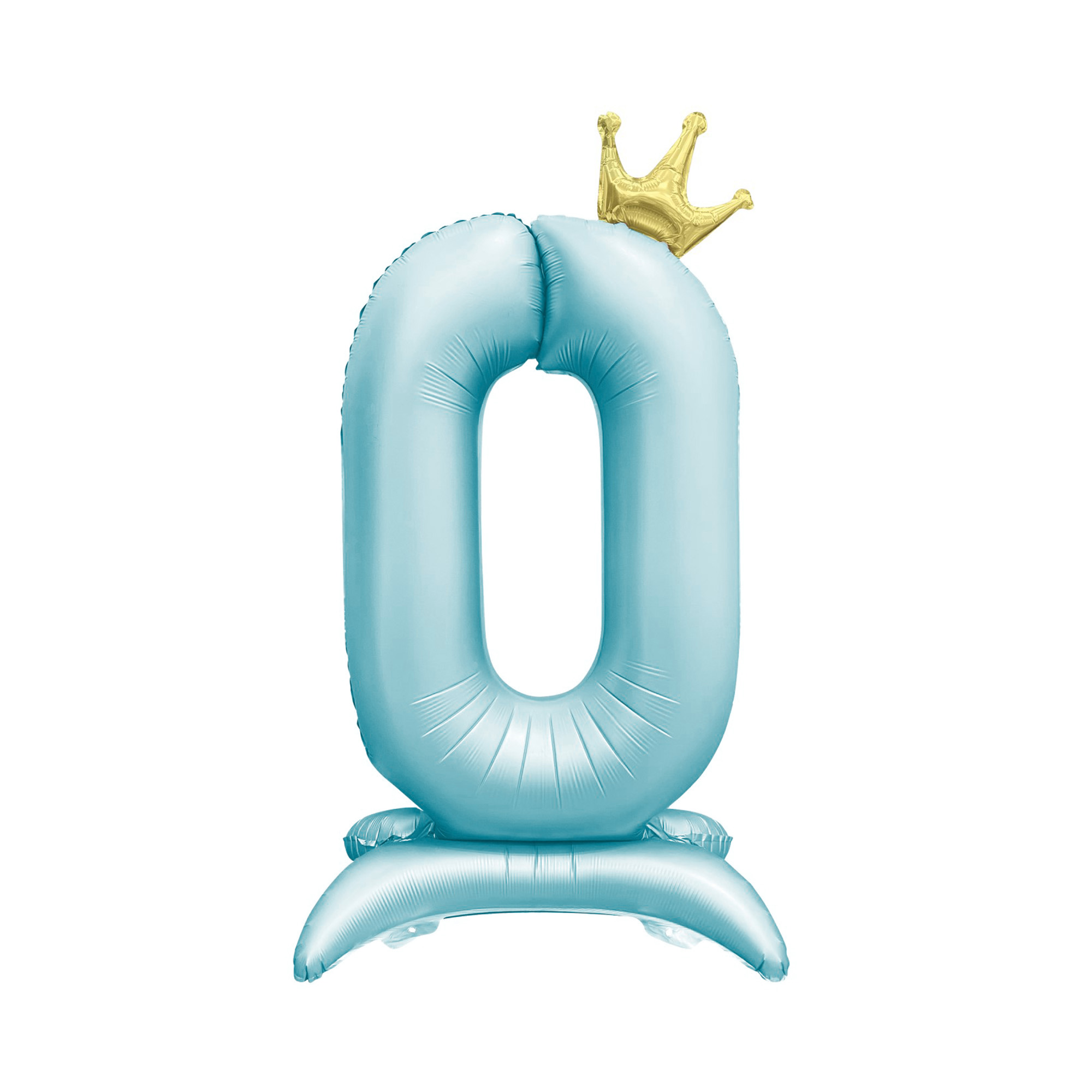 Balónek fóliový Stojící číslo 0 s korunkou světle modré 82 cm Albi Albi