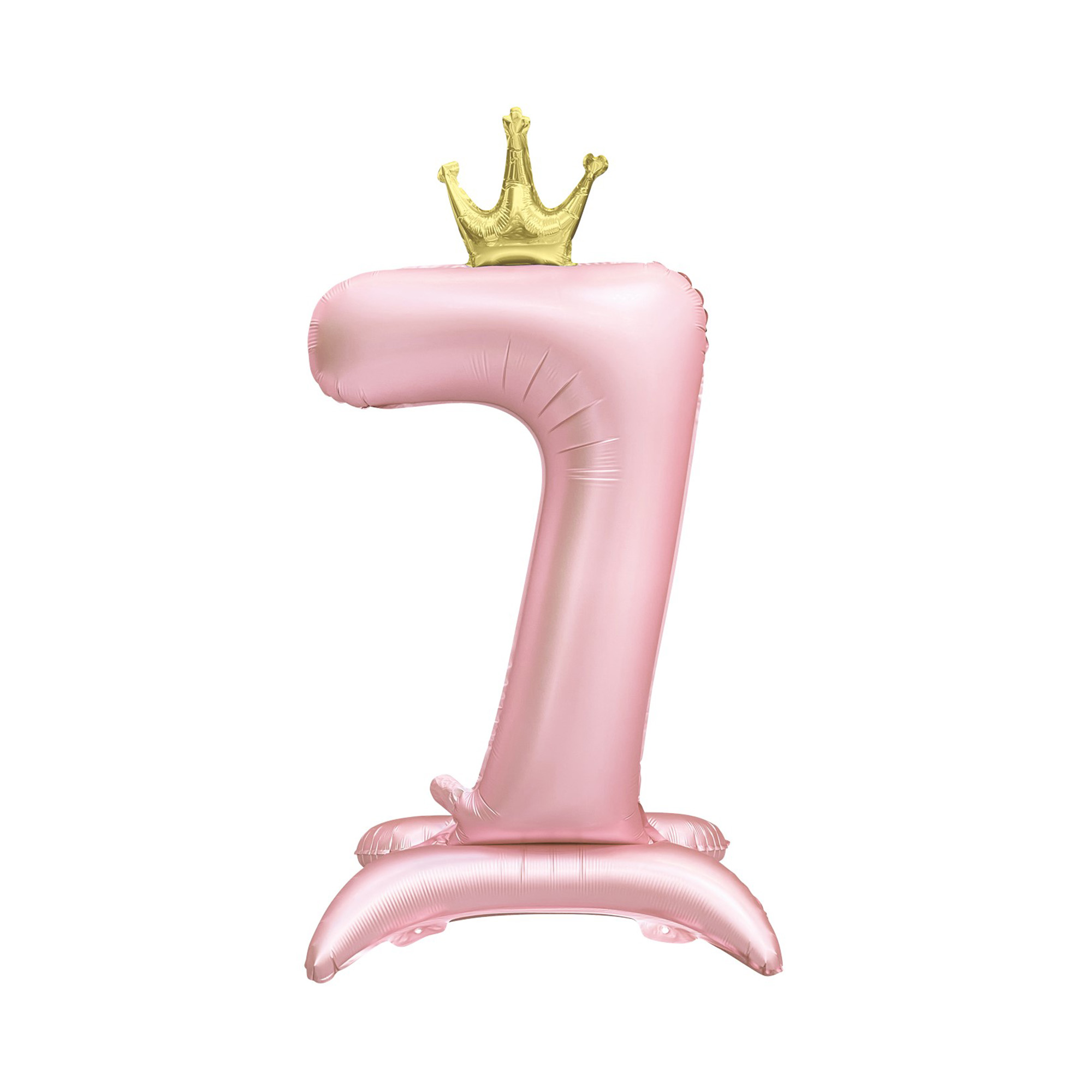Balónek fóliový Stojící číslo 7 s korunkou světle růžové 82 cm Albi Albi