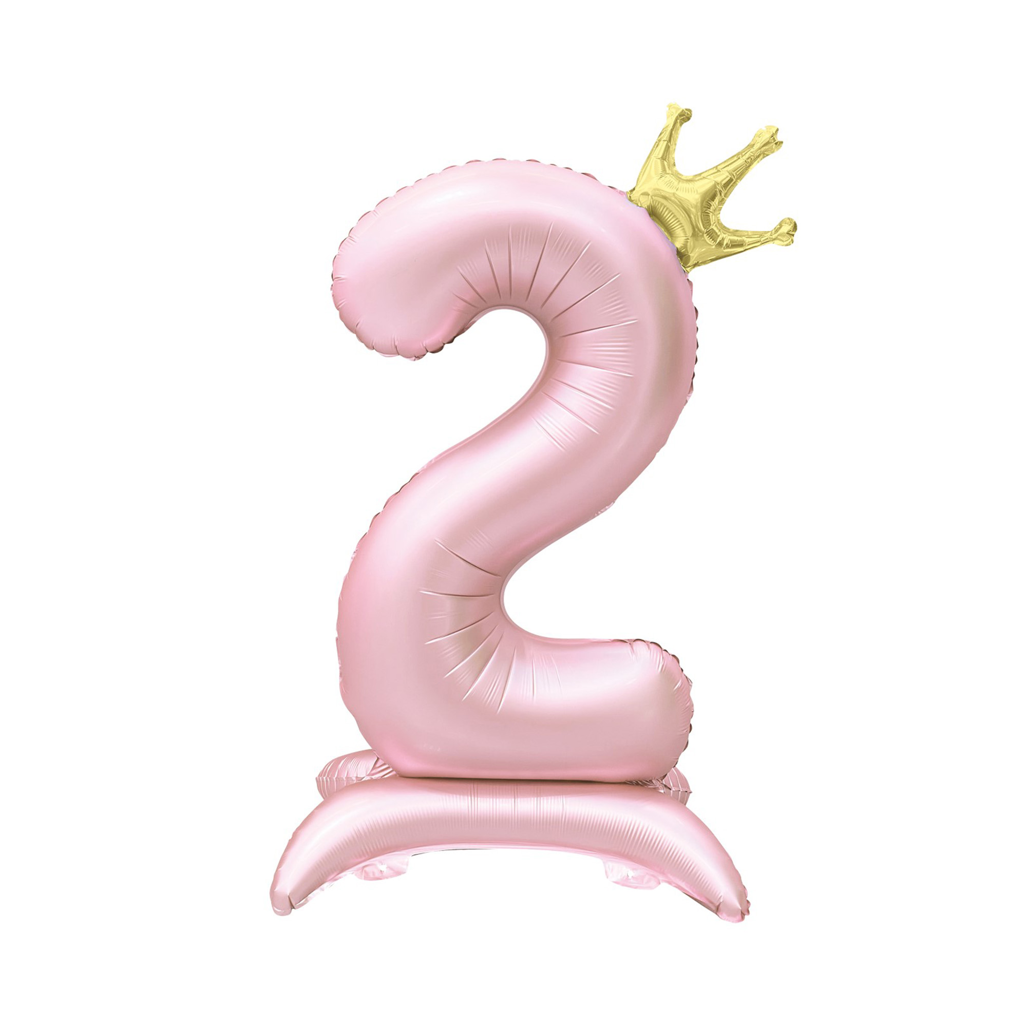 Balónek fóliový Stojící číslo 2 s korunkou světle růžové 82 cm Albi Albi