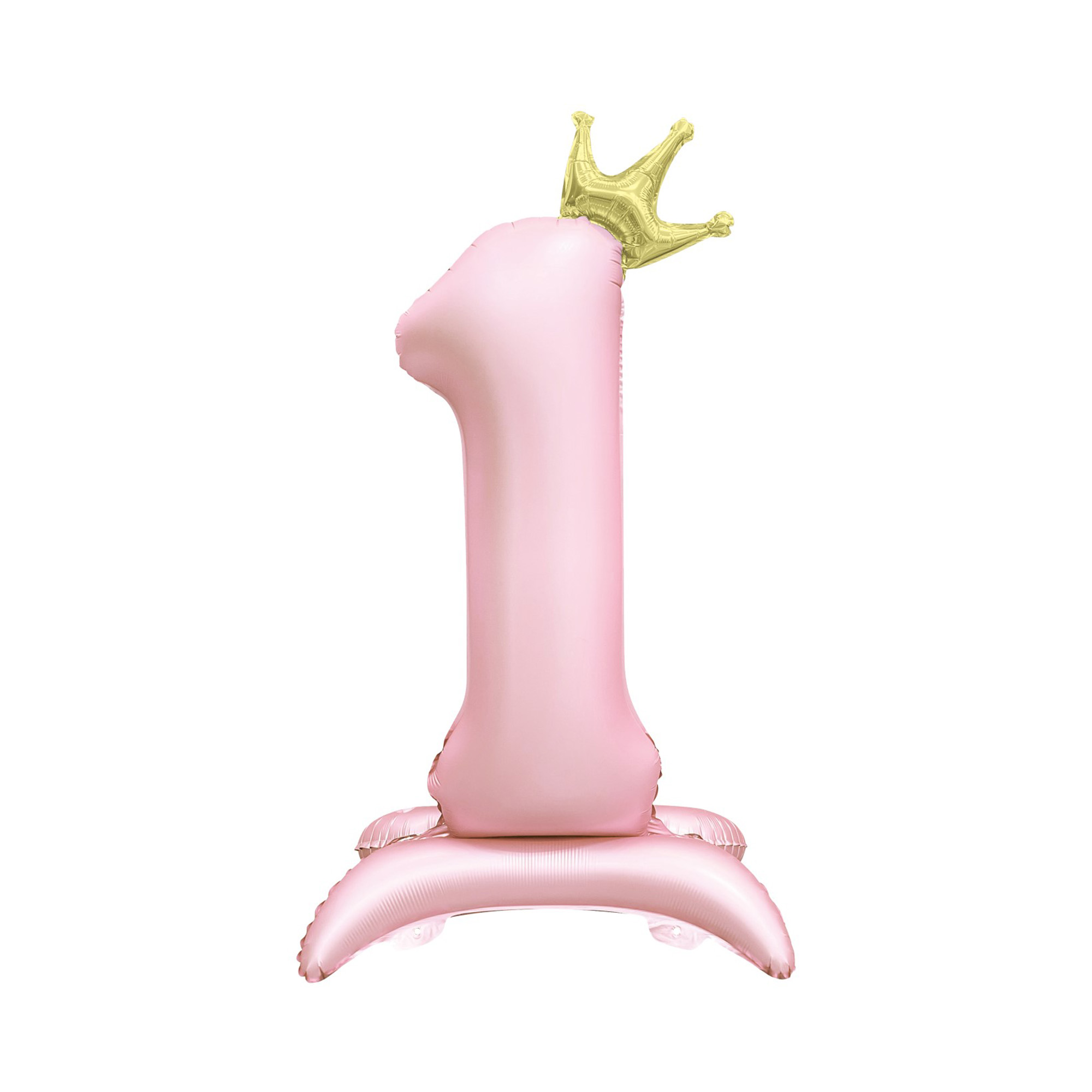 Balónek fóliový Stojící číslo 1 s korunkou světle růžové 82 cm Albi Albi