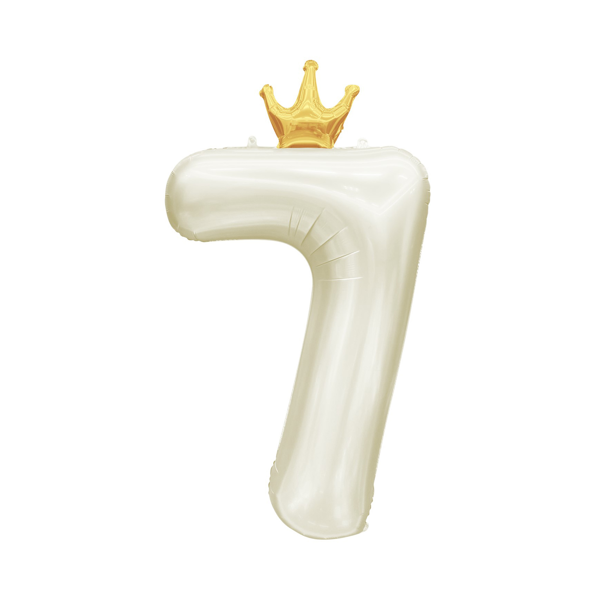 Balónek fóliový 82 cm světle krémový s korunkou číslo 7 Albi Albi