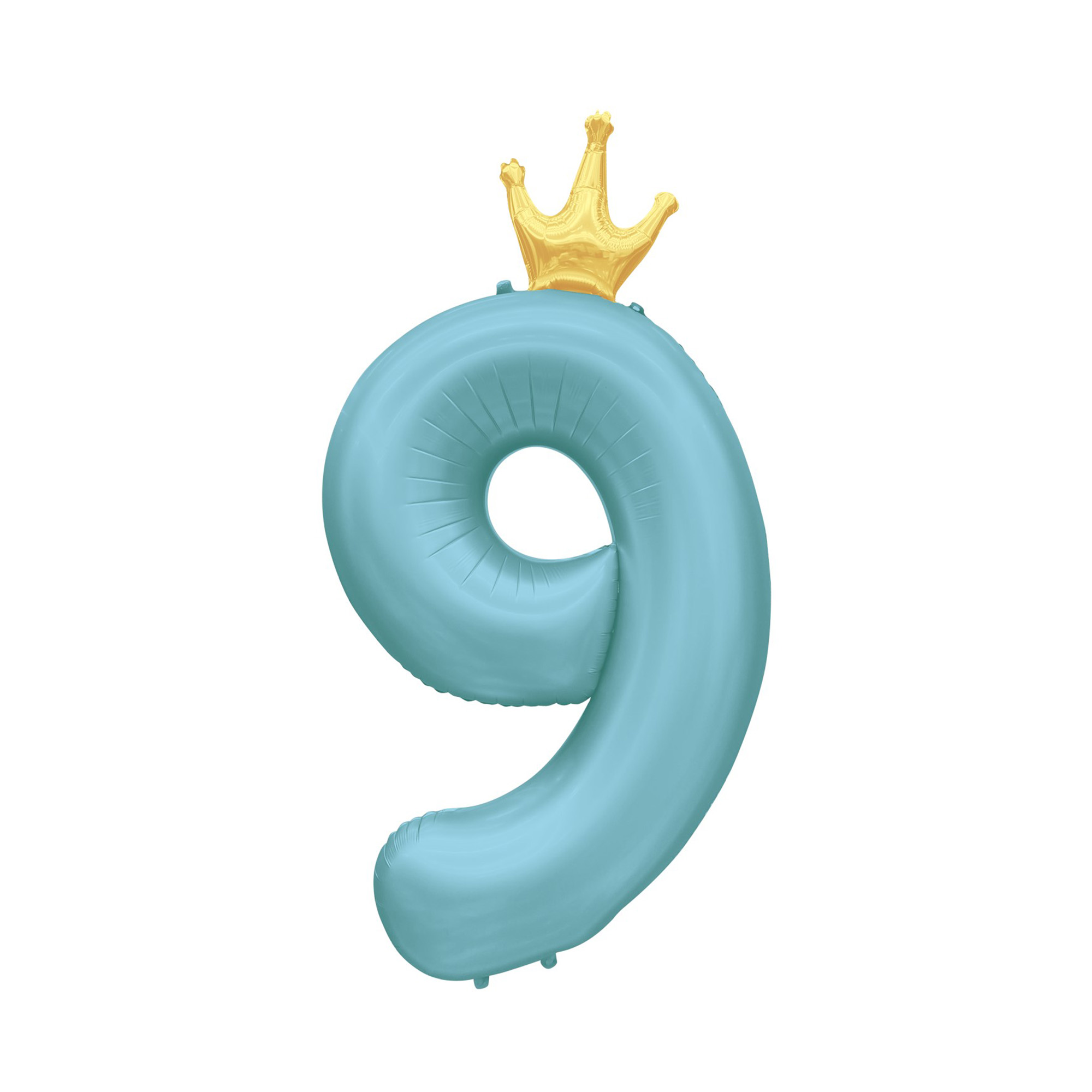 Balónek fóliový 82 cm světle modrý s korunkou číslo 9 Albi Albi