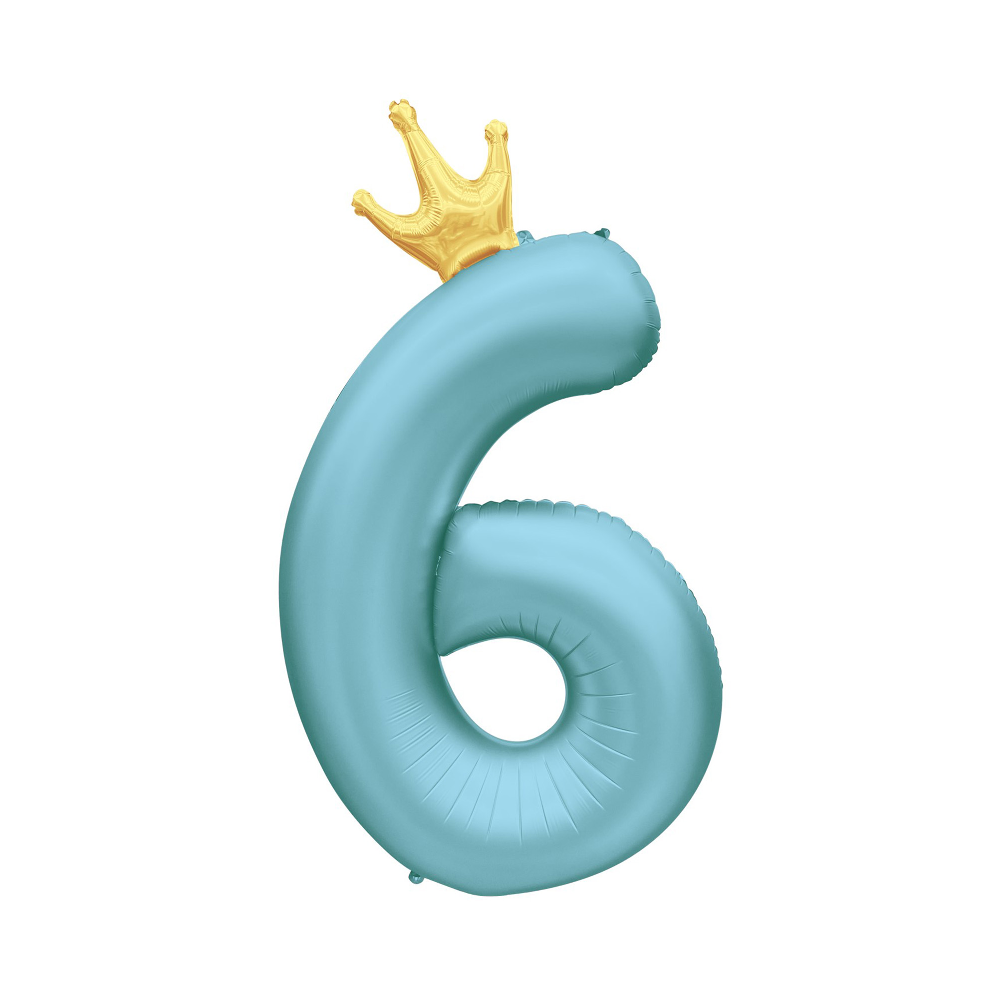 Balónek fóliový 82 cm světle modrý s korunkou číslo 6 Albi Albi