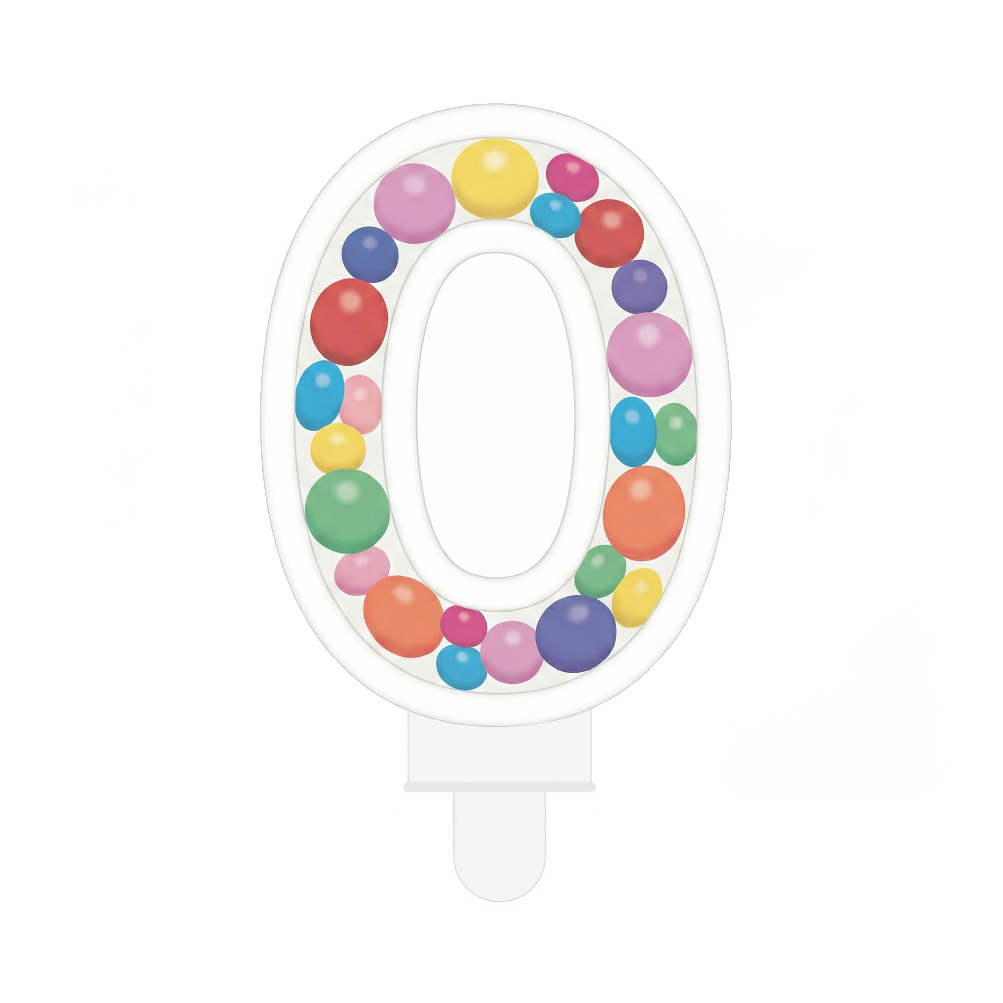 Svíčka dortová barevné lentilky číslo 0 Albi Albi