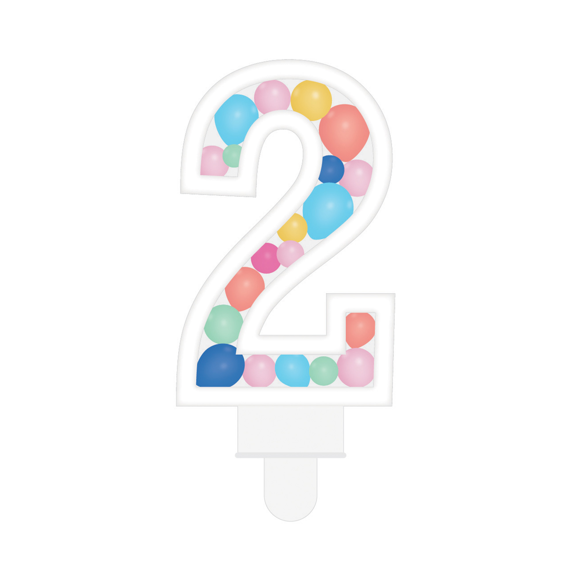 Svíčka dortová barevné lentilky číslo 2 Albi Albi