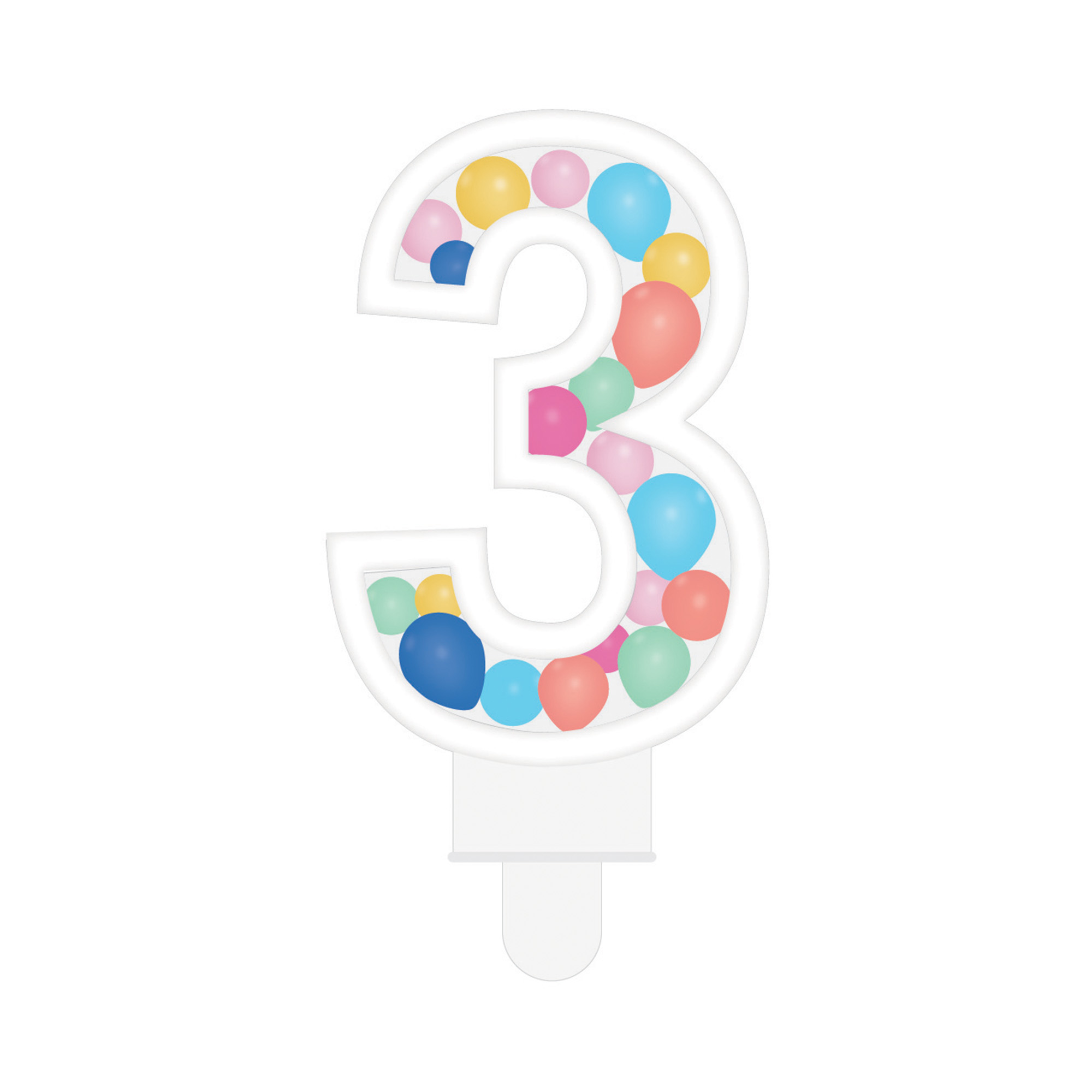 Svíčka dortová barevné lentilky číslo 3 Albi Albi