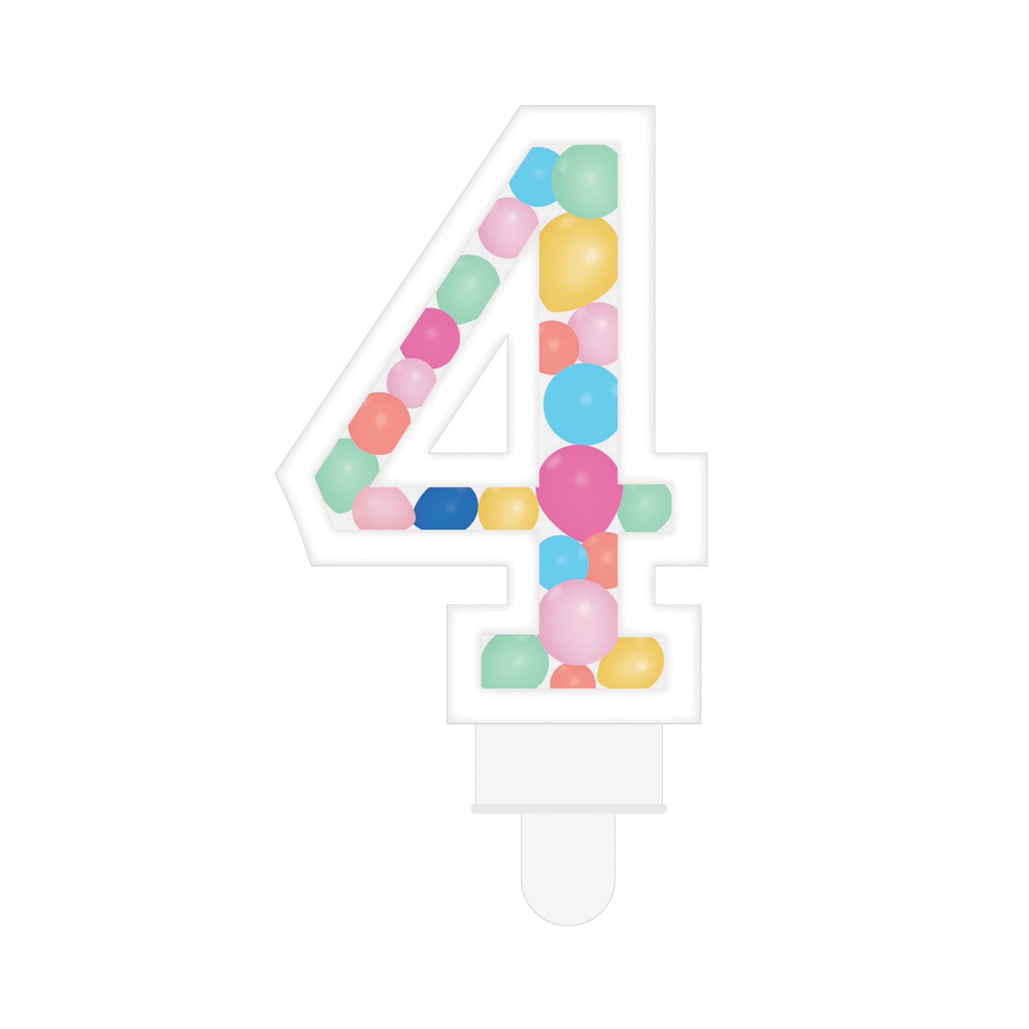 Svíčka dortová barevné lentilky číslo 4 Albi Albi