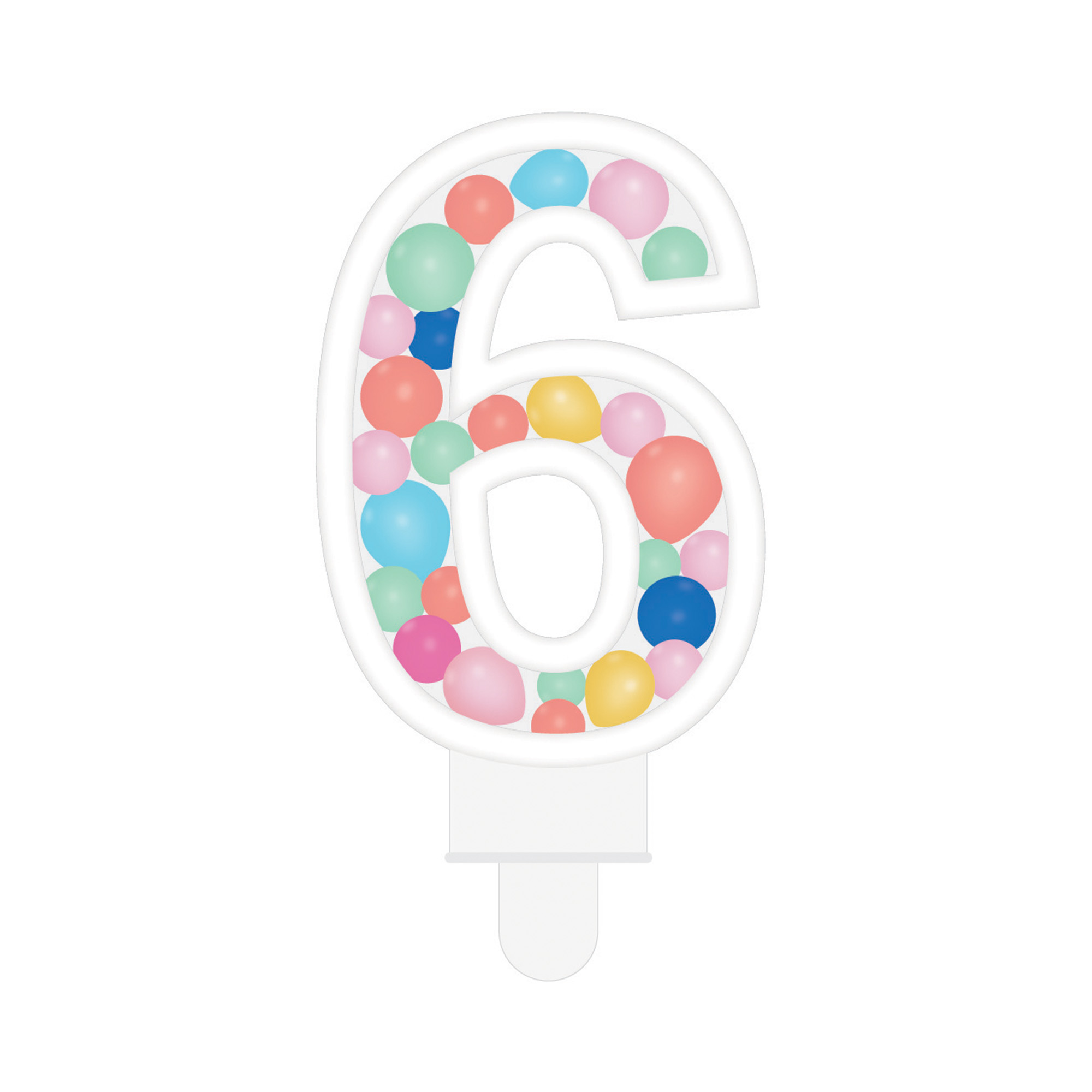 Svíčka dortová barevné lentilky číslo 6 Albi Albi