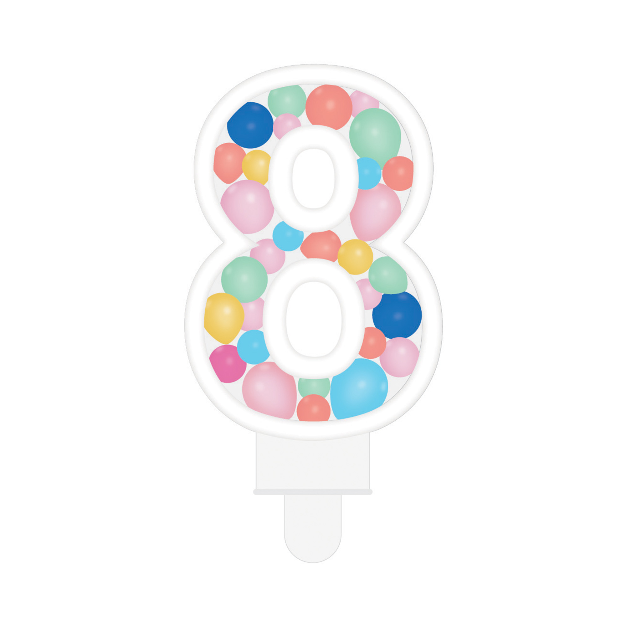 Svíčka dortová barevné lentilky číslo 8 Albi Albi