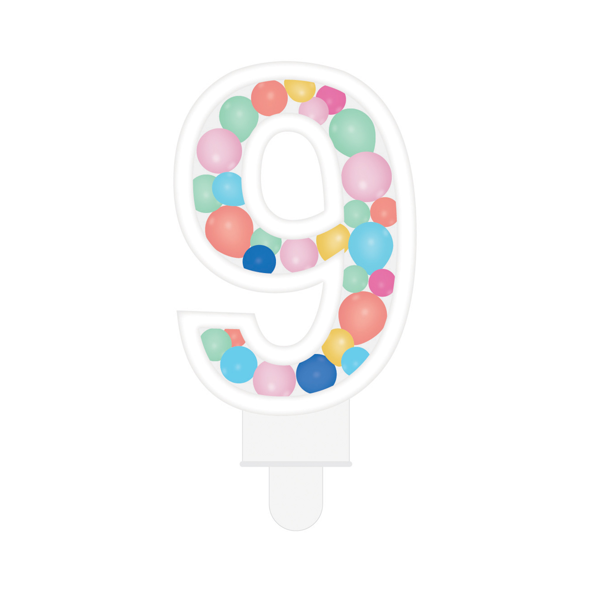 Svíčka dortová barevné lentilky číslo 9 Albi Albi