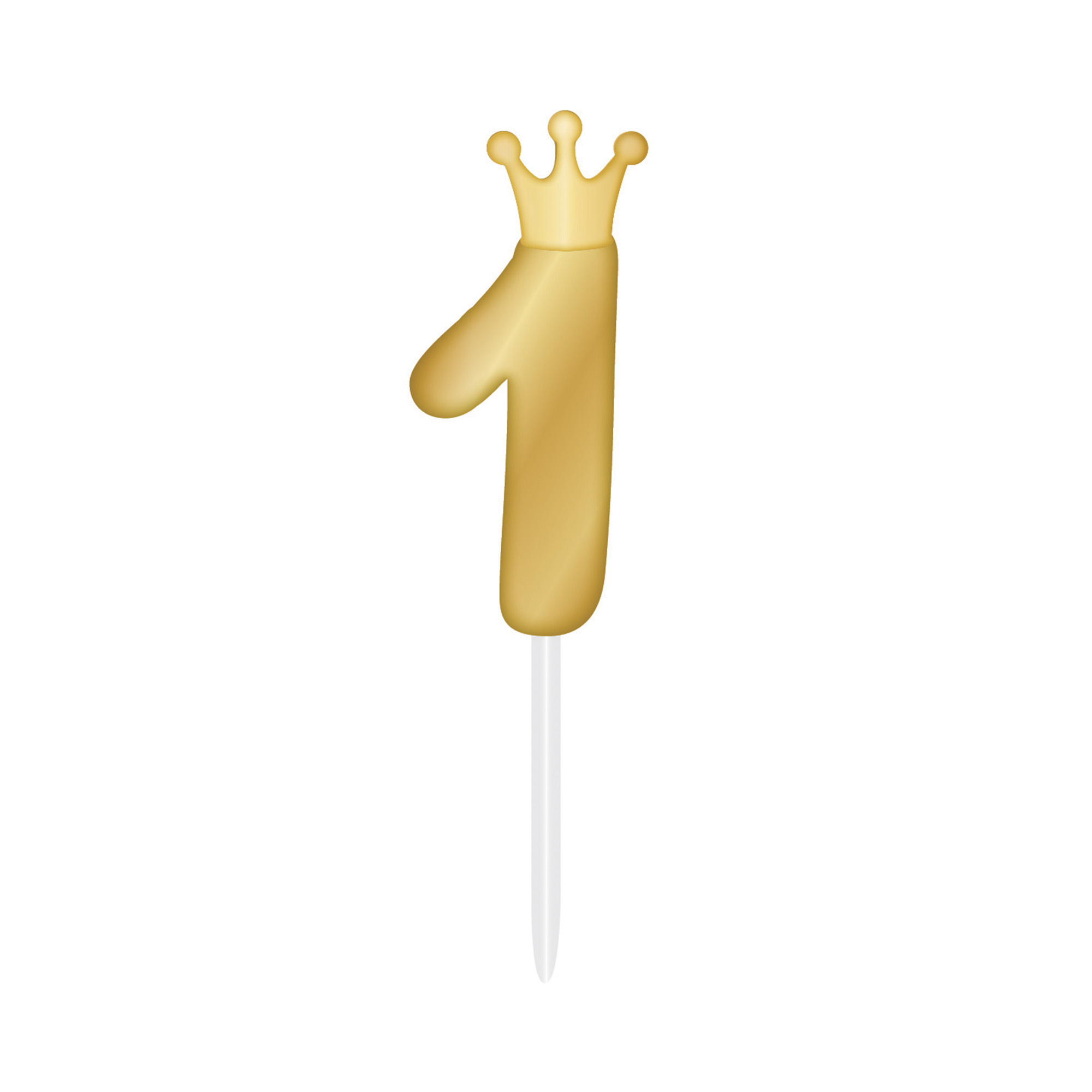 Svíčka dortová zlatá s korunkou číslo 1 Albi Albi