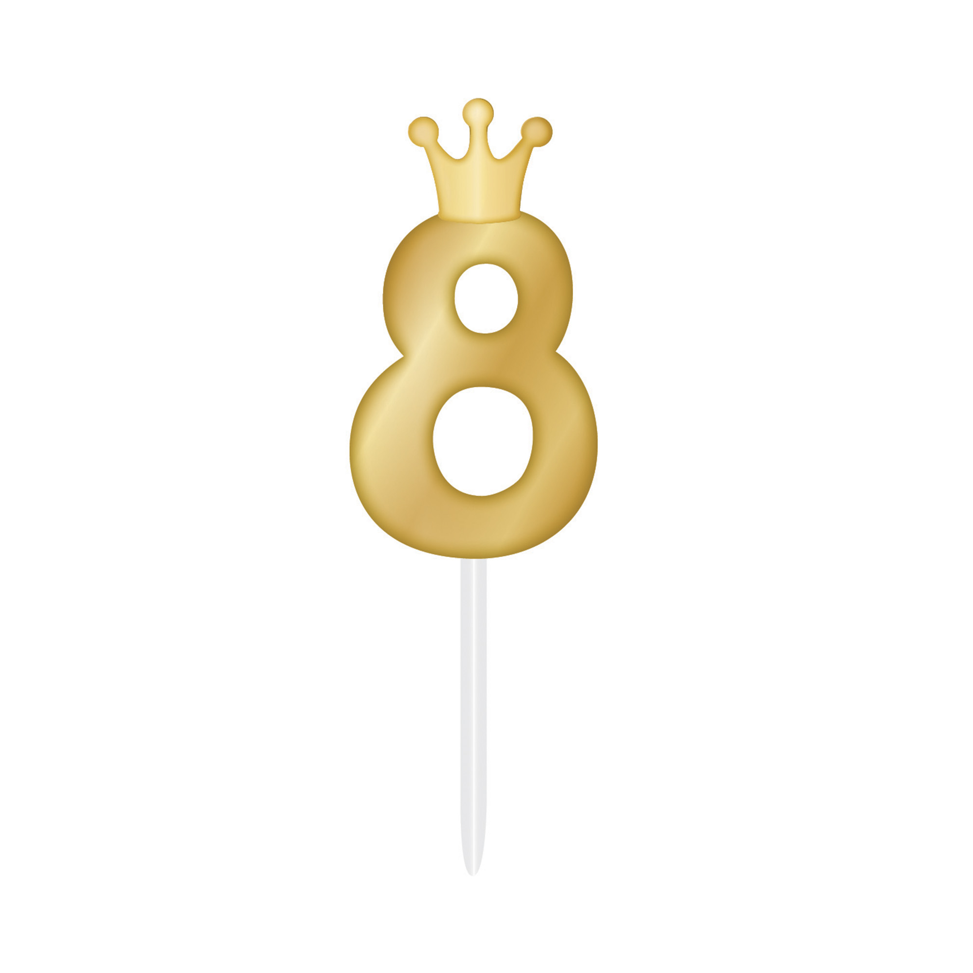Svíčka dortová zlatá s korunkou číslo 8 Albi Albi
