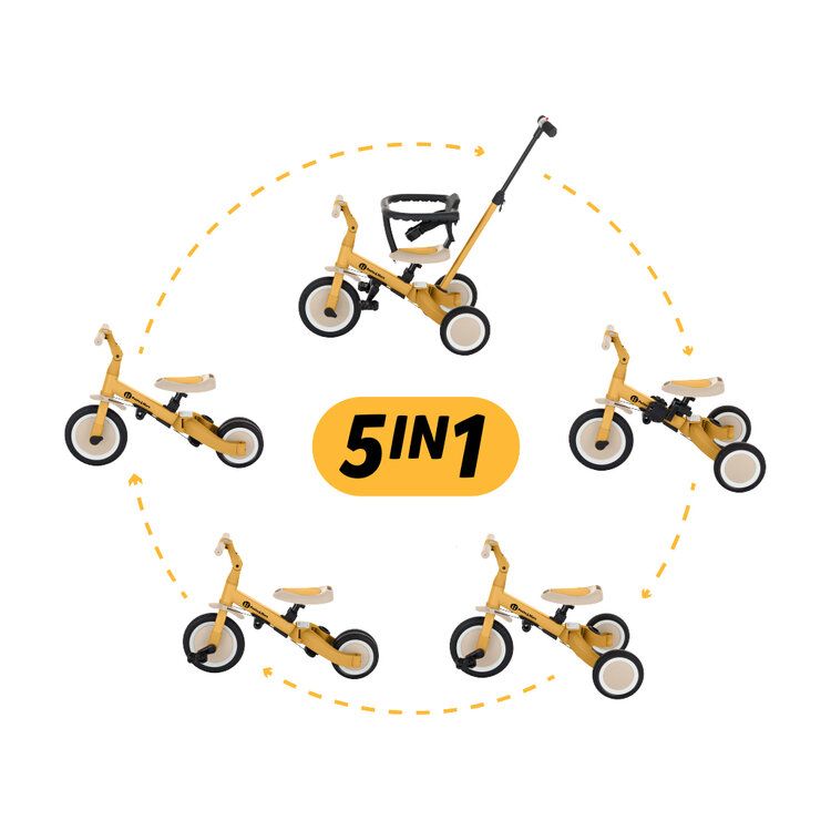 PETITE&MARS Tříkolka 5v1 Turbo Intense Ochre Petite&Mars