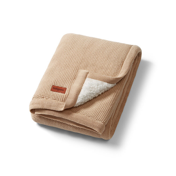 BABYONO Deka bavlněná s fleecovou podšívkou 75 x 100 cm béžová BabyOno