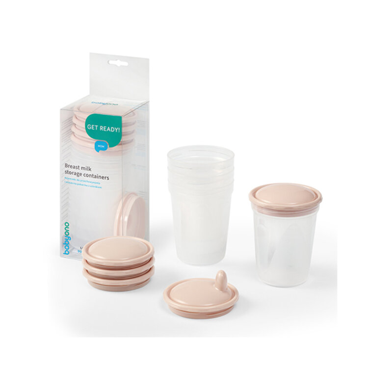 BABYONO Nádoby na skladování a mrazení potravin 4 kusy béžové BabyOno