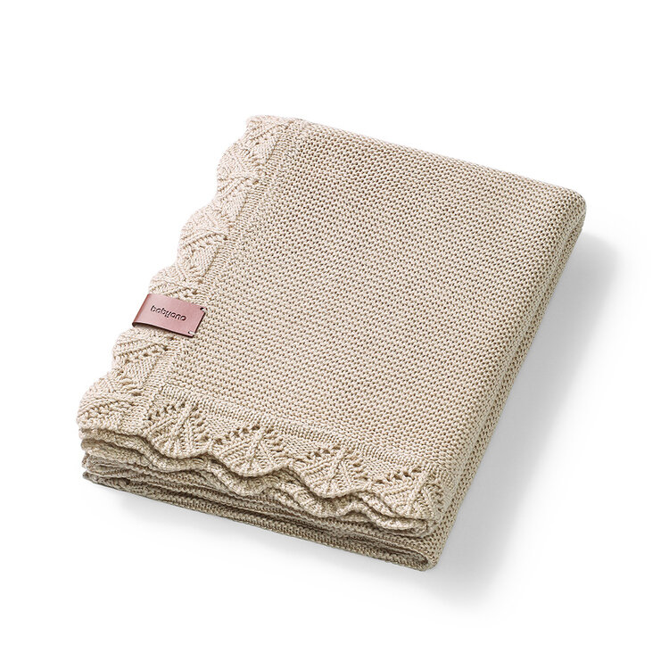 BABYONO Deka pletená bambusová Light Beige 75 x 100 cm BabyOno