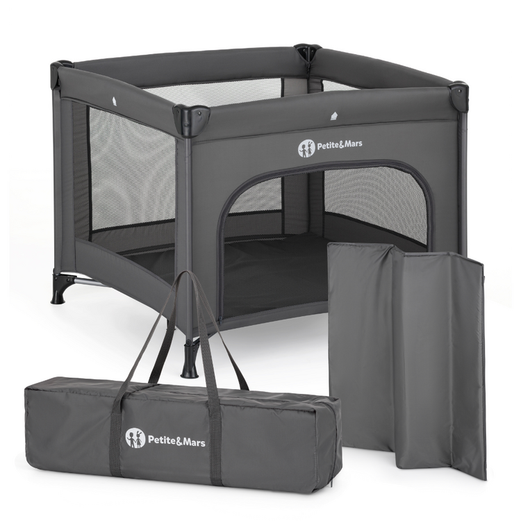 PETITE&MARS Ohrádka cestovní Nook Urban Charcoal Grey Petite&Mars