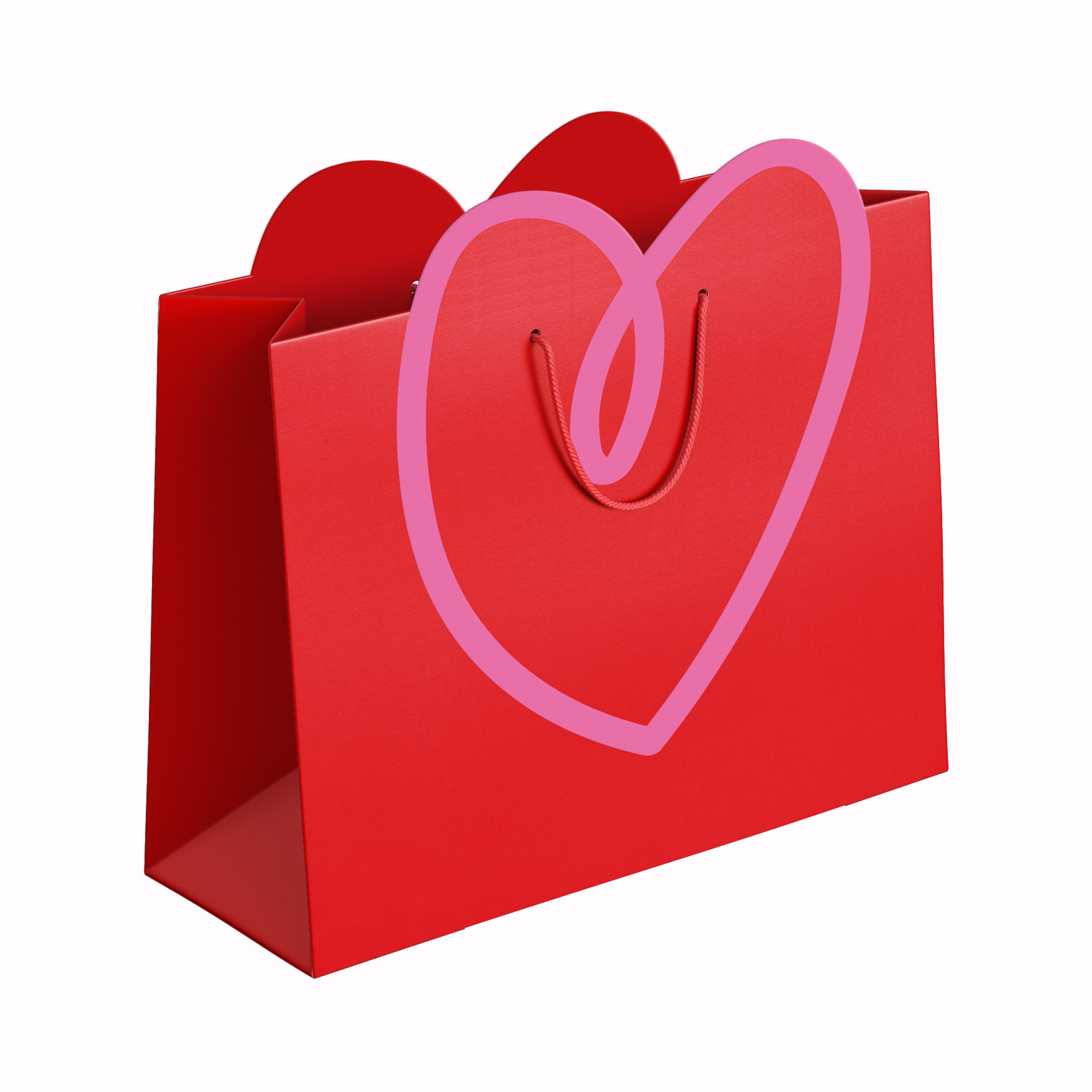 Dárková taška horizontální velká - S výsekem srdce (32