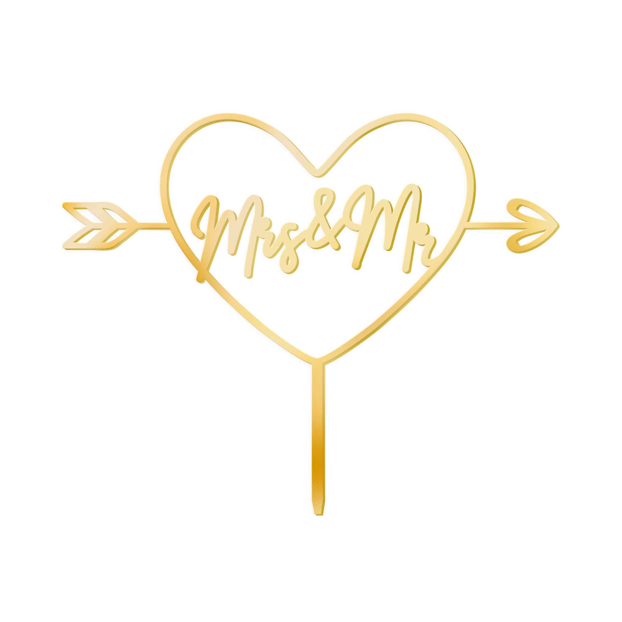 Zápich svatební Mrs a Mr v srdci zlatý Albi Albi