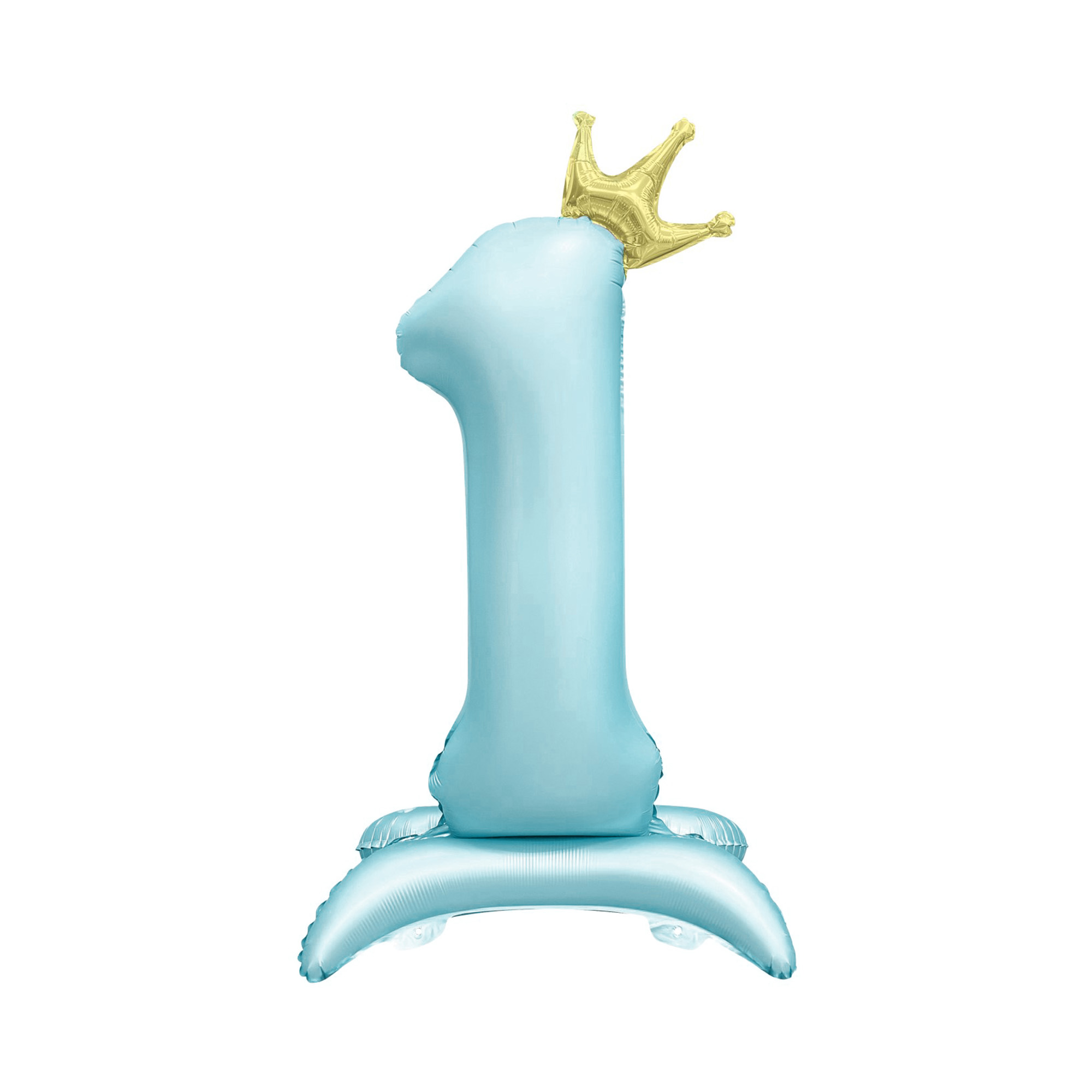 Balónek fóliový Stojící číslo 1 s korunkou světle modré 82 cm Albi Albi