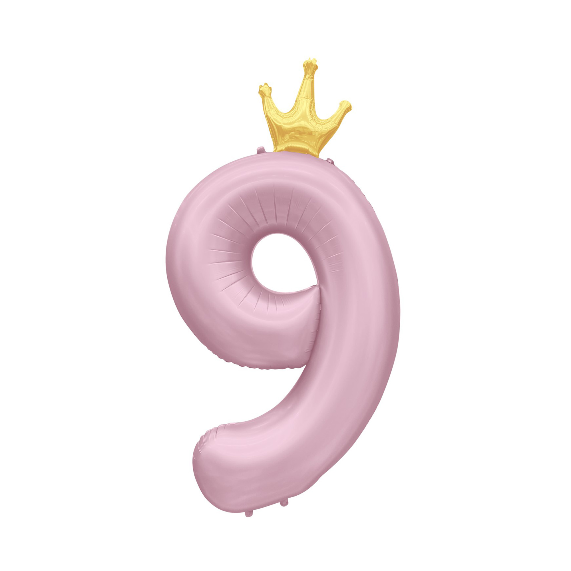 Balónek fóliový 82 cm světle růžový s korunkou číslo 9 Albi Albi