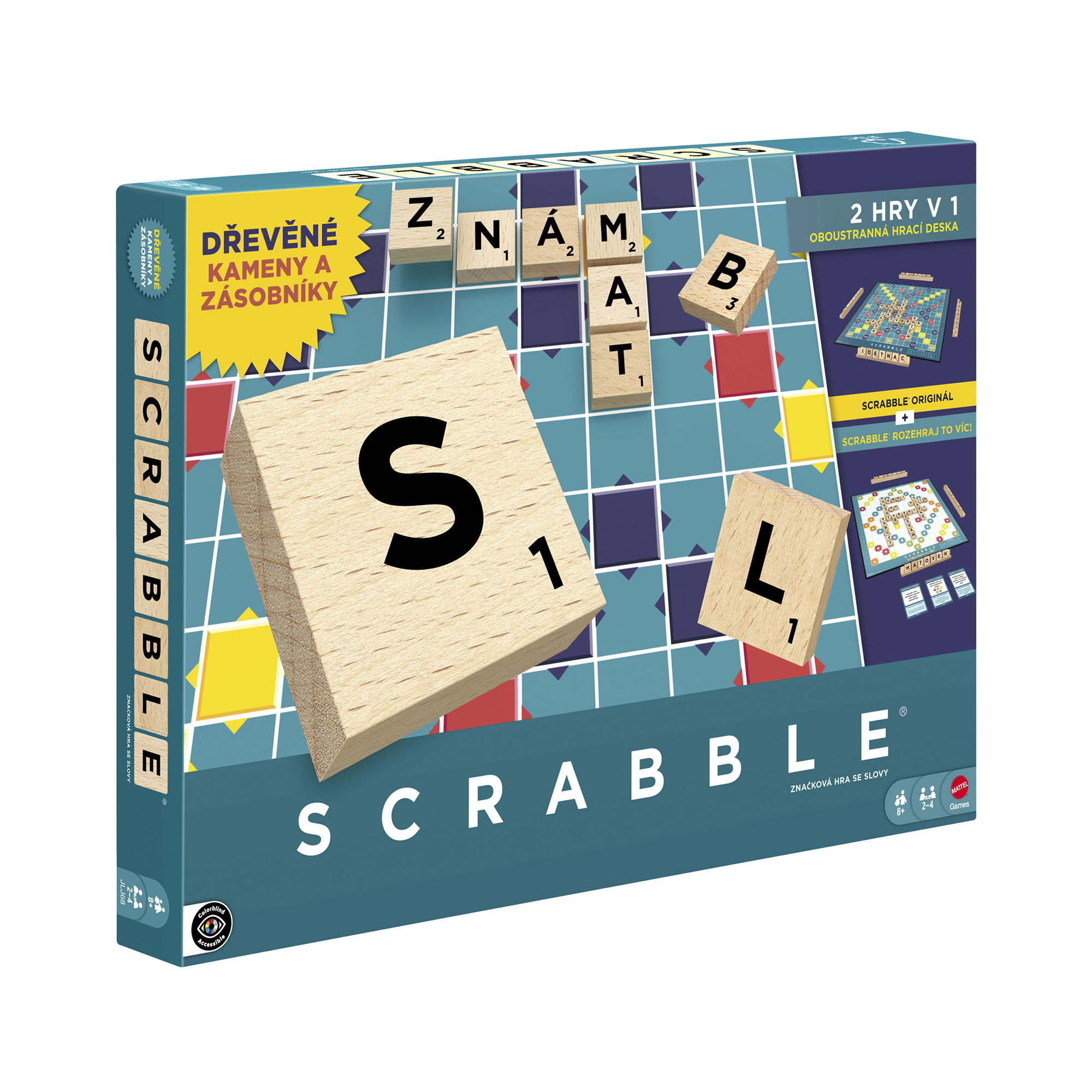 Scrabble dřevěná edice CZ Mattel Mattel