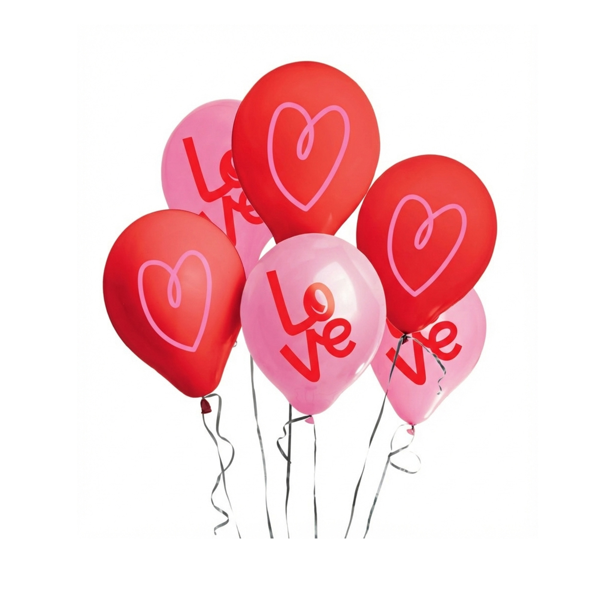 Balónky latexové Love a srdce růžovo-červené 6 ks Albi Albi